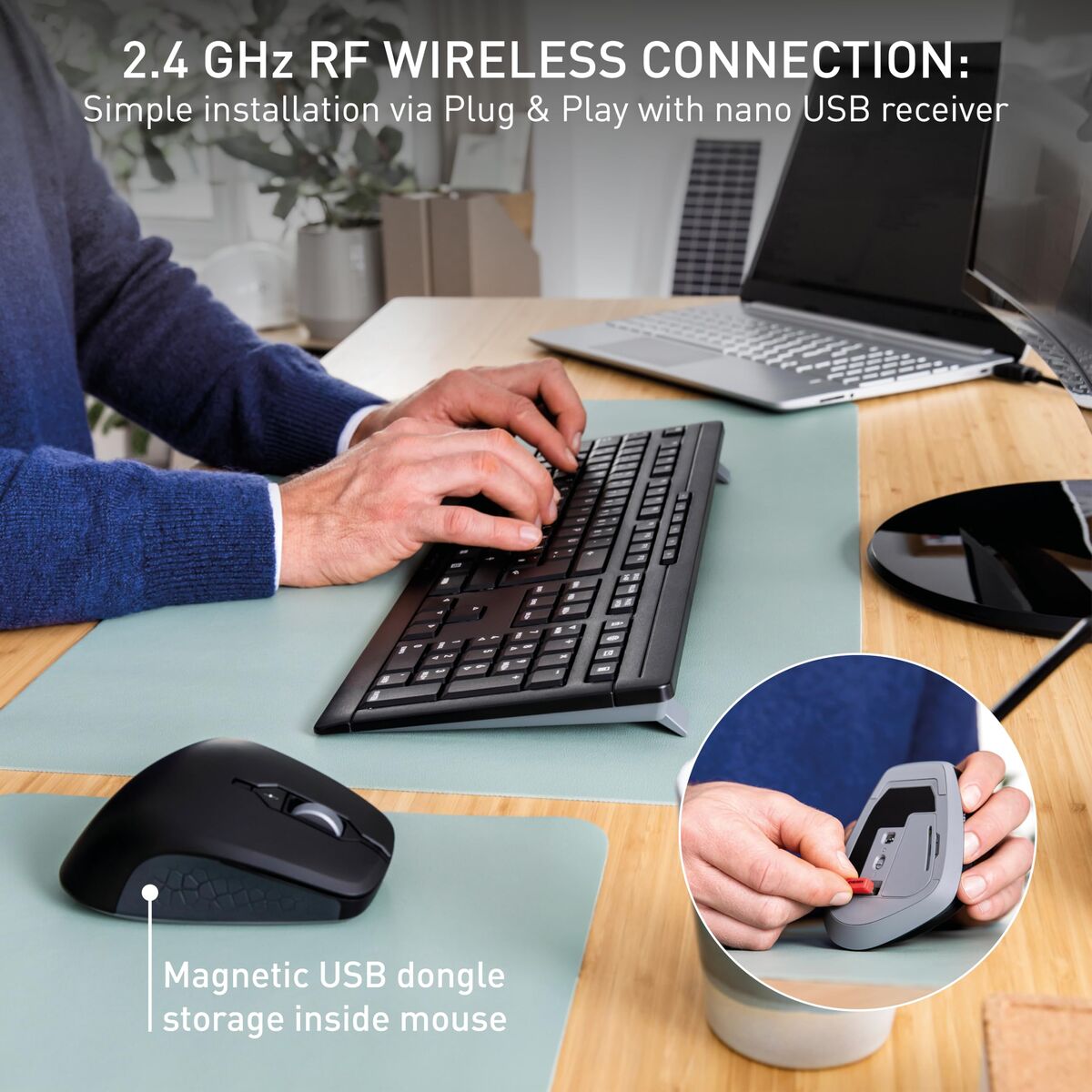 Picture of Keyboard and Mouse Cherry JD-8550ES-2 Black Spanish QWERTY