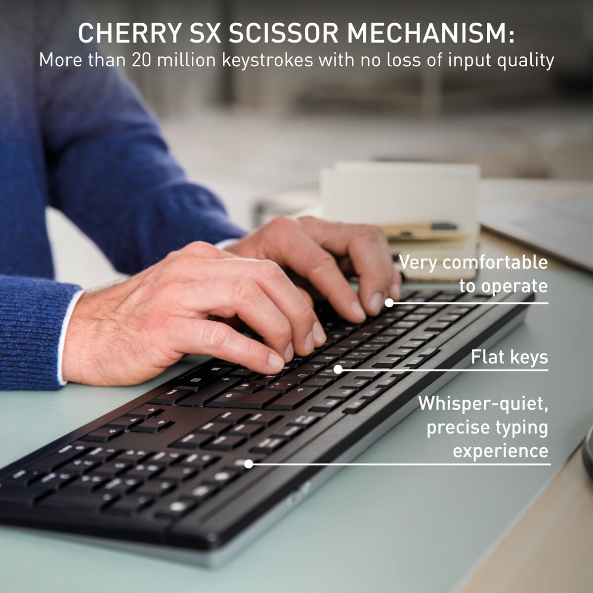 Afbeeldingen van Keyboard and Mouse Cherry JD-8550FR-2 Black French Azerty French