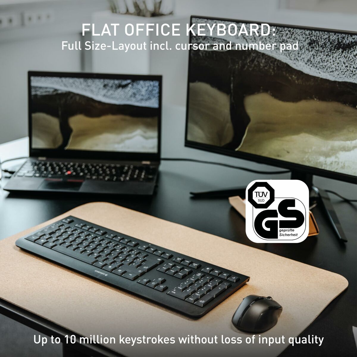 Afbeeldingen van Wireless Keyboard Cherry JK-3000ES-2 Black Spanish Qwerty
