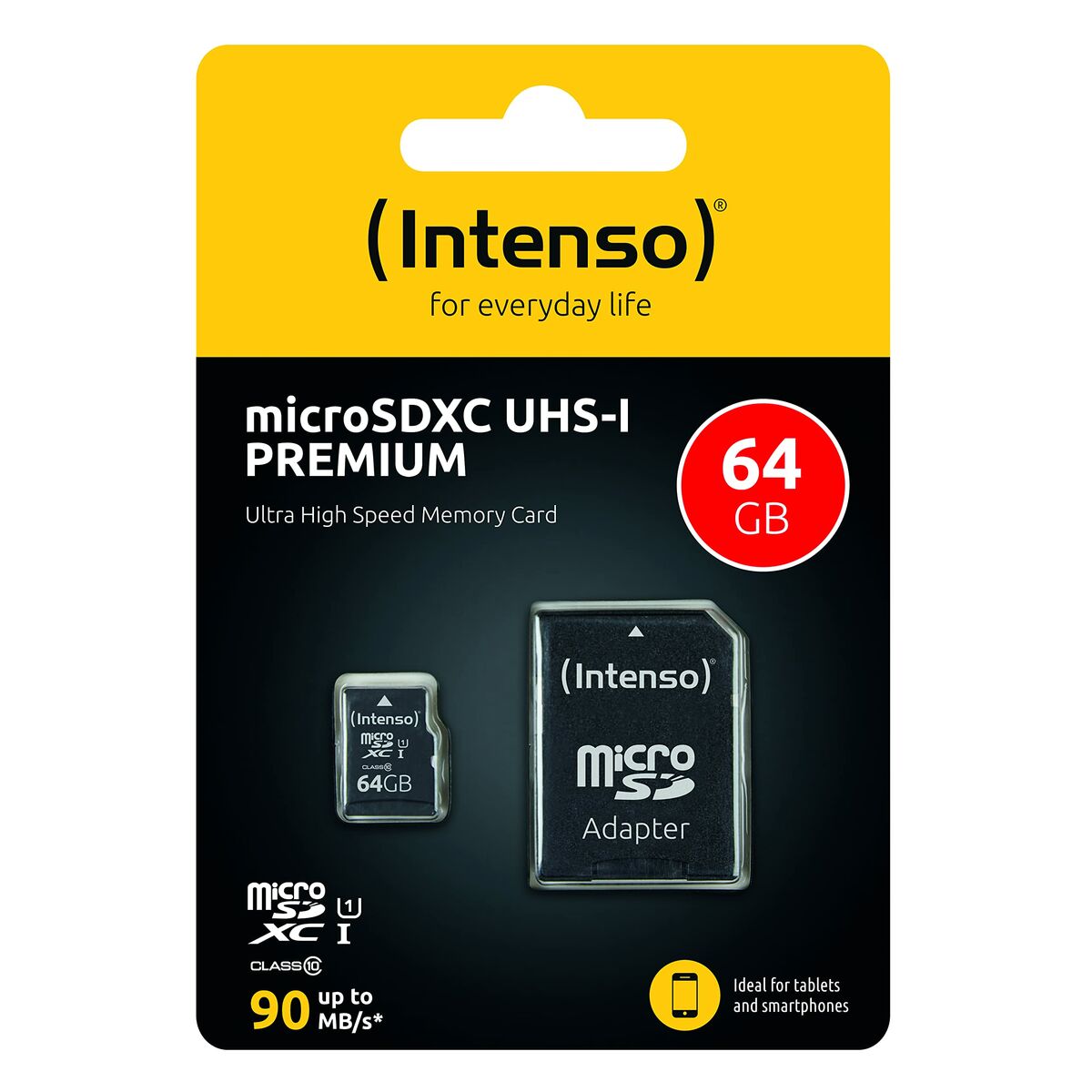 Afbeeldingen van Micro SD Memory Card with Adaptor INTENSO 64GB microSDXC 64 GB