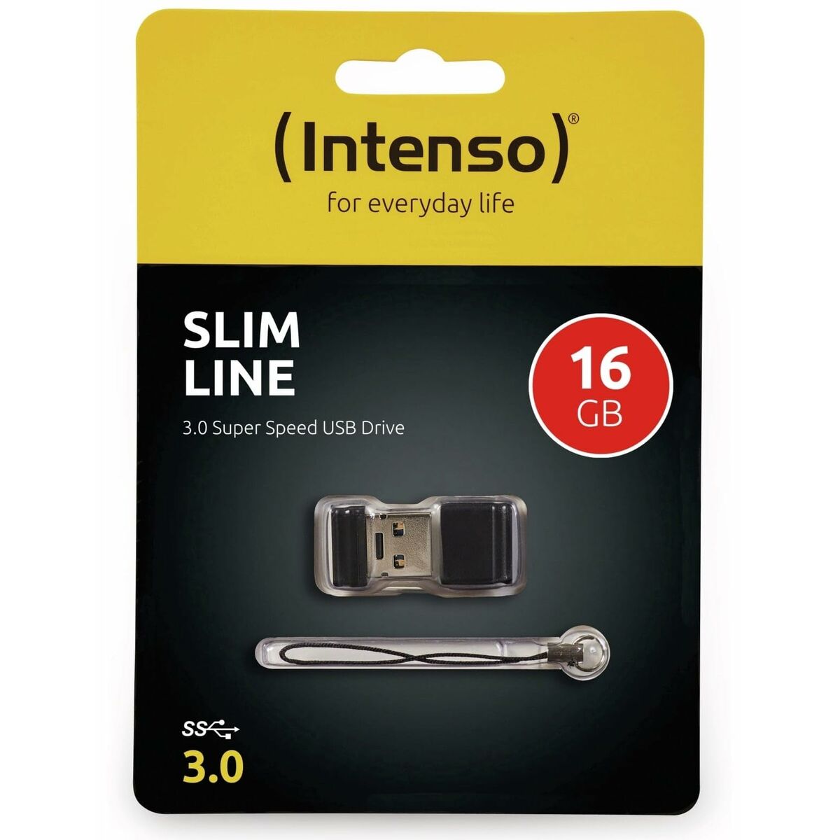 Afbeeldingen van USB stick INTENSO Slim Line 16 GB Black