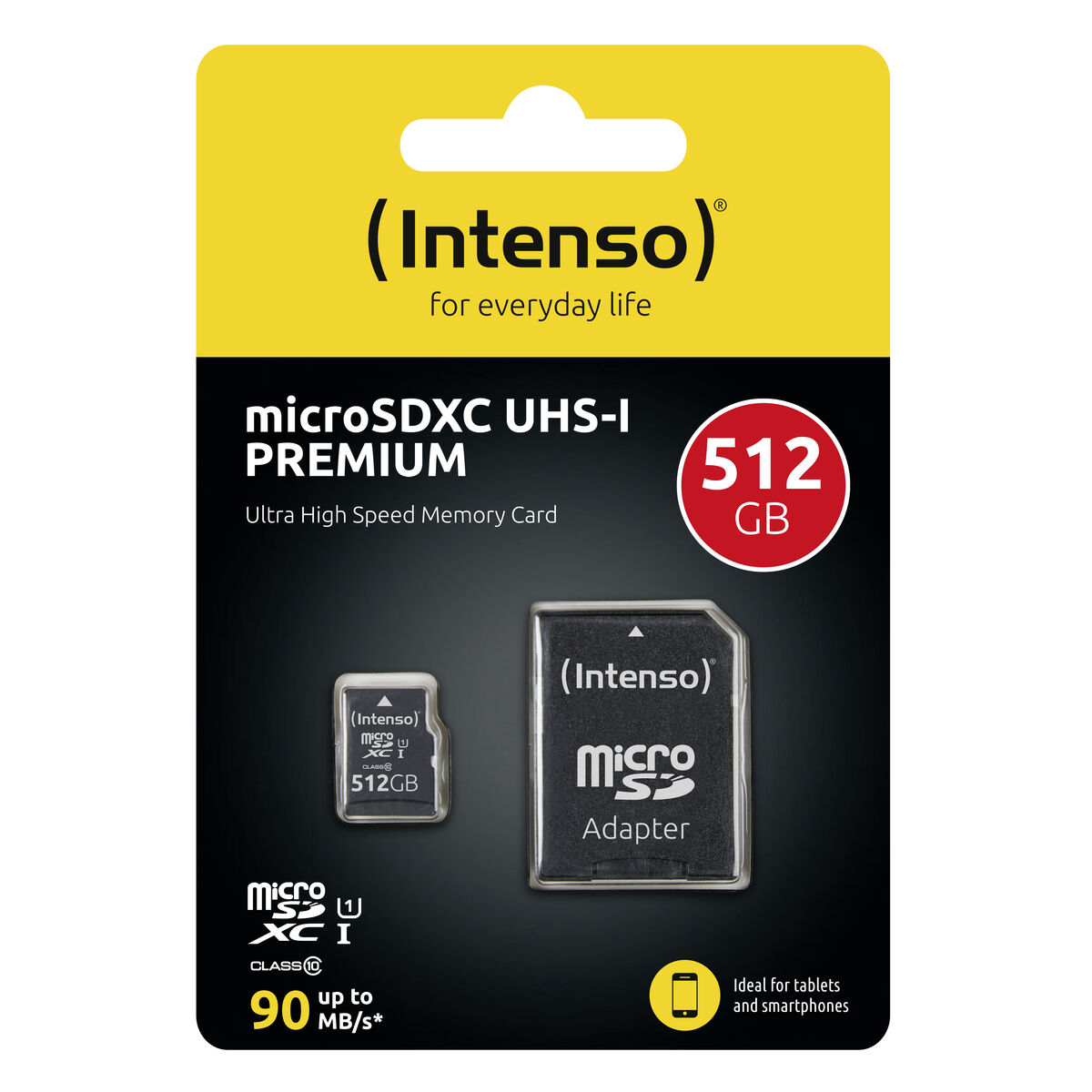 Picture of Micro SD Memory Card with Adaptor INTENSO 3423493 512 GB