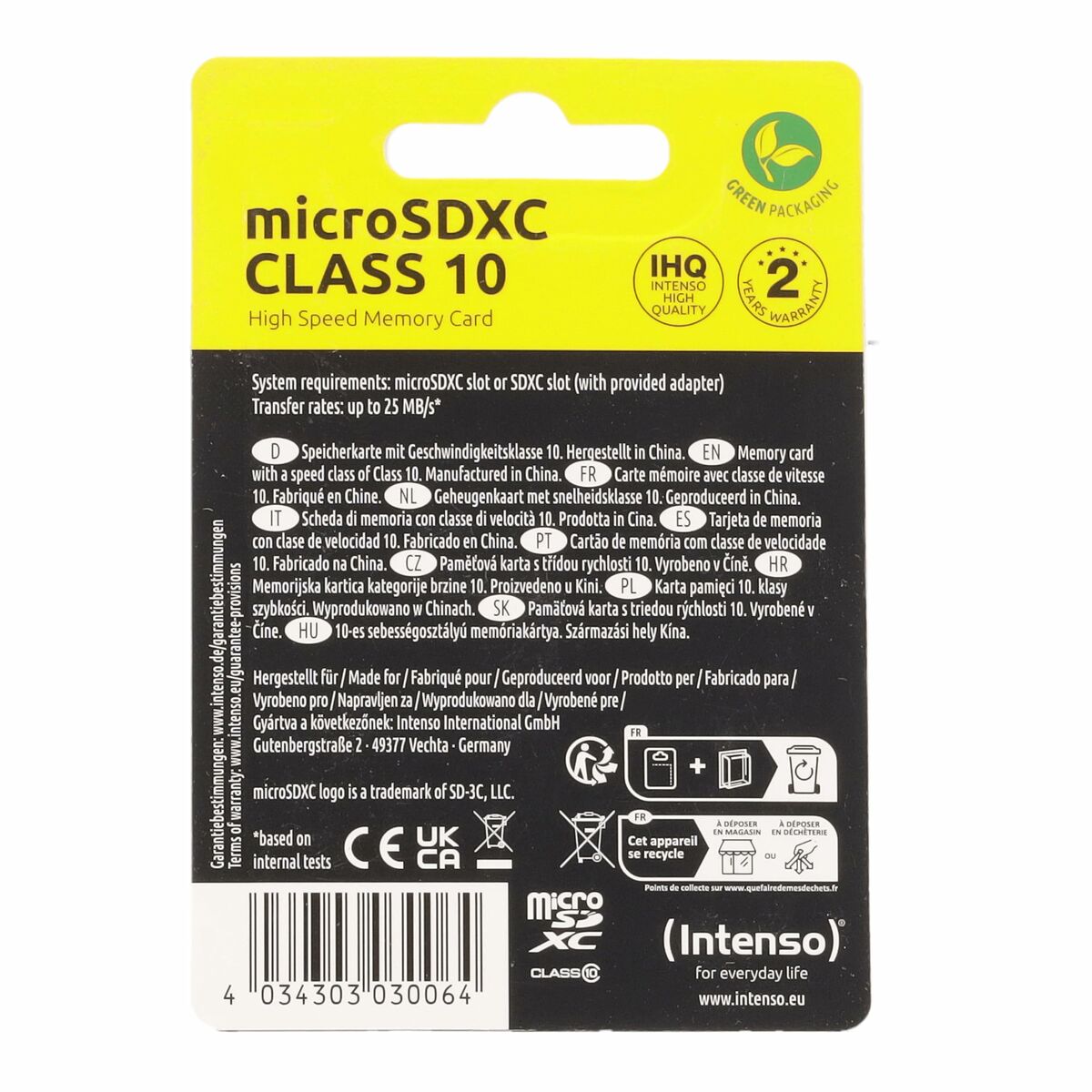 Afbeeldingen van Micro SD Memory Card with Adaptor INTENSO 3413491 128 GB
