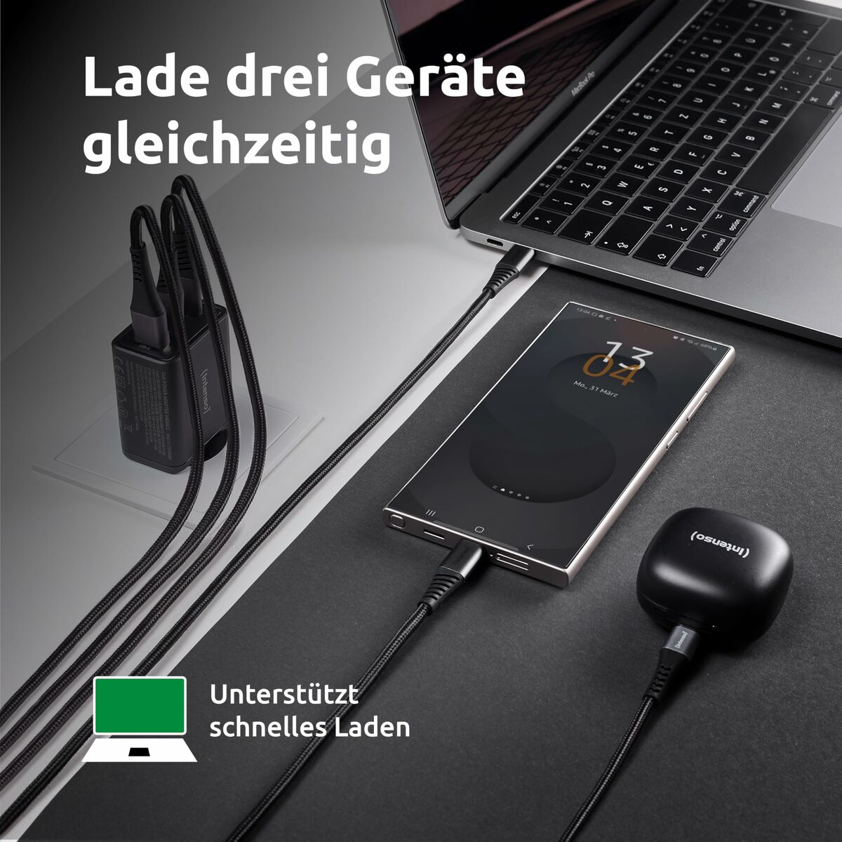 Afbeeldingen van Wall Charger INTENSO W65ACC Black 65 W