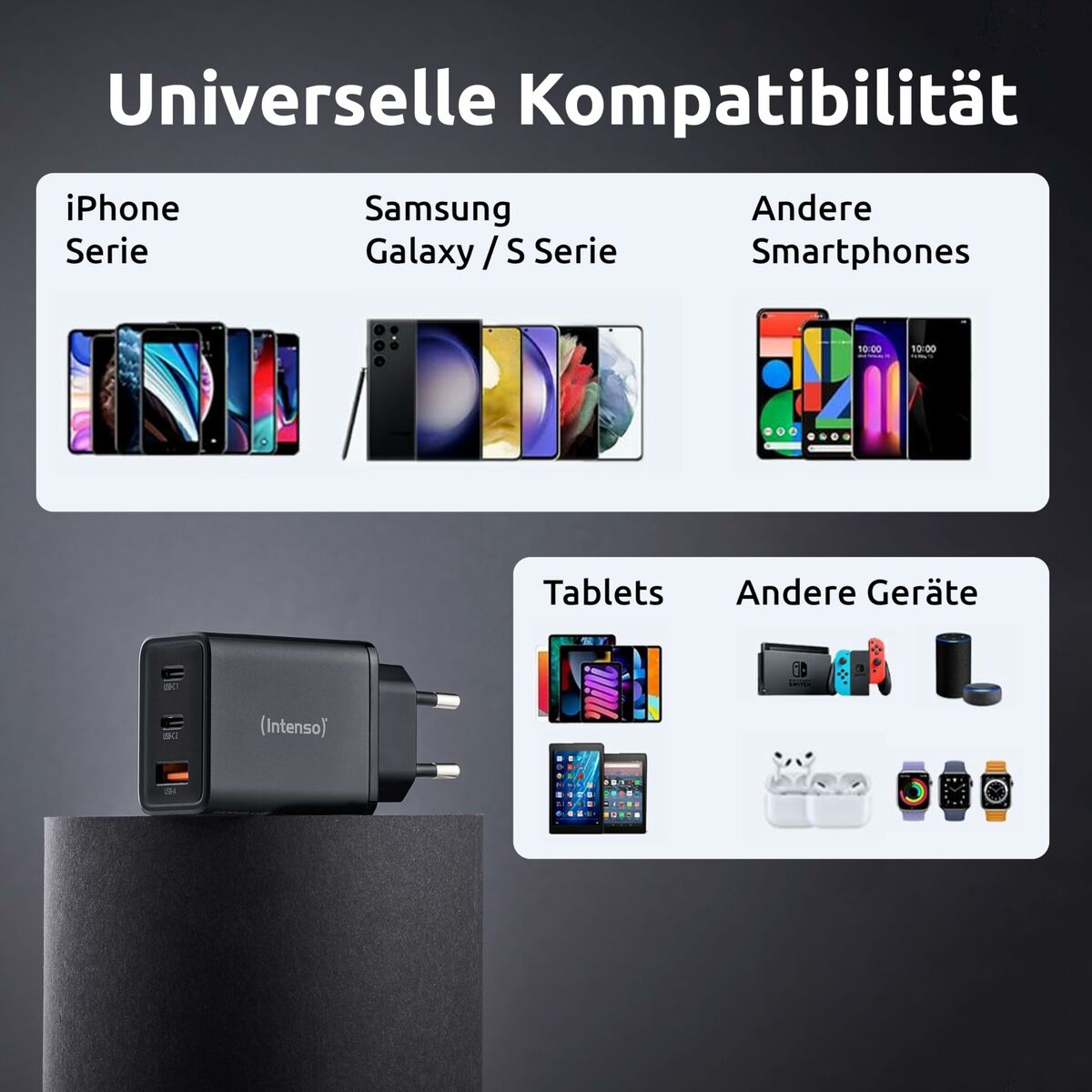 Afbeeldingen van Wall Charger INTENSO W65ACC Black 65 W