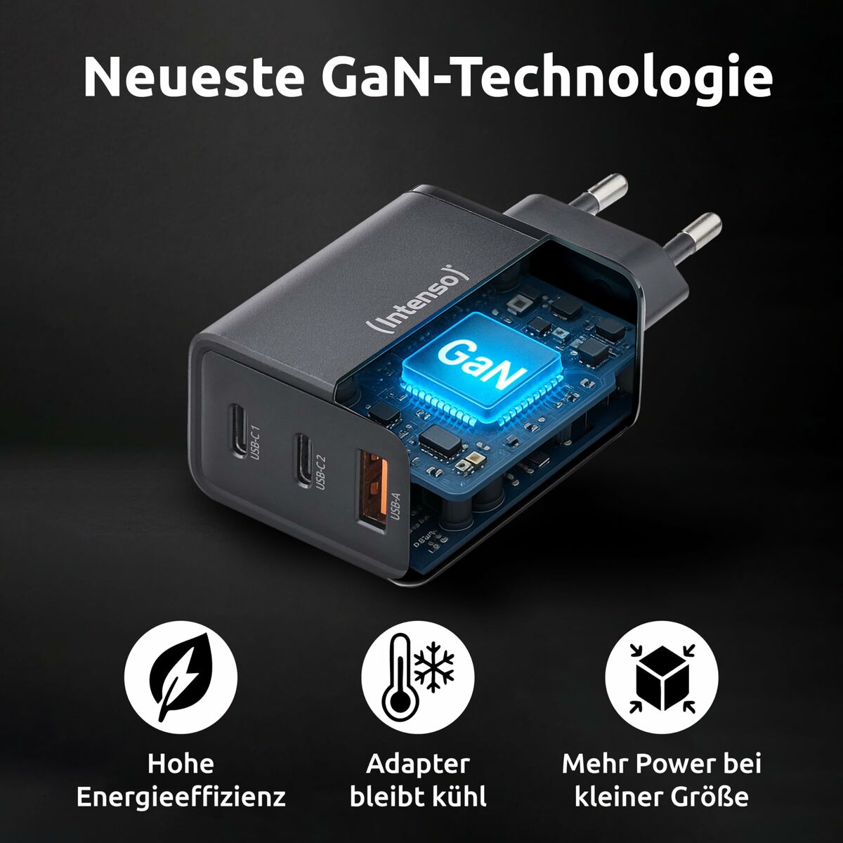 Afbeeldingen van Wall Charger INTENSO W65ACC Black 65 W