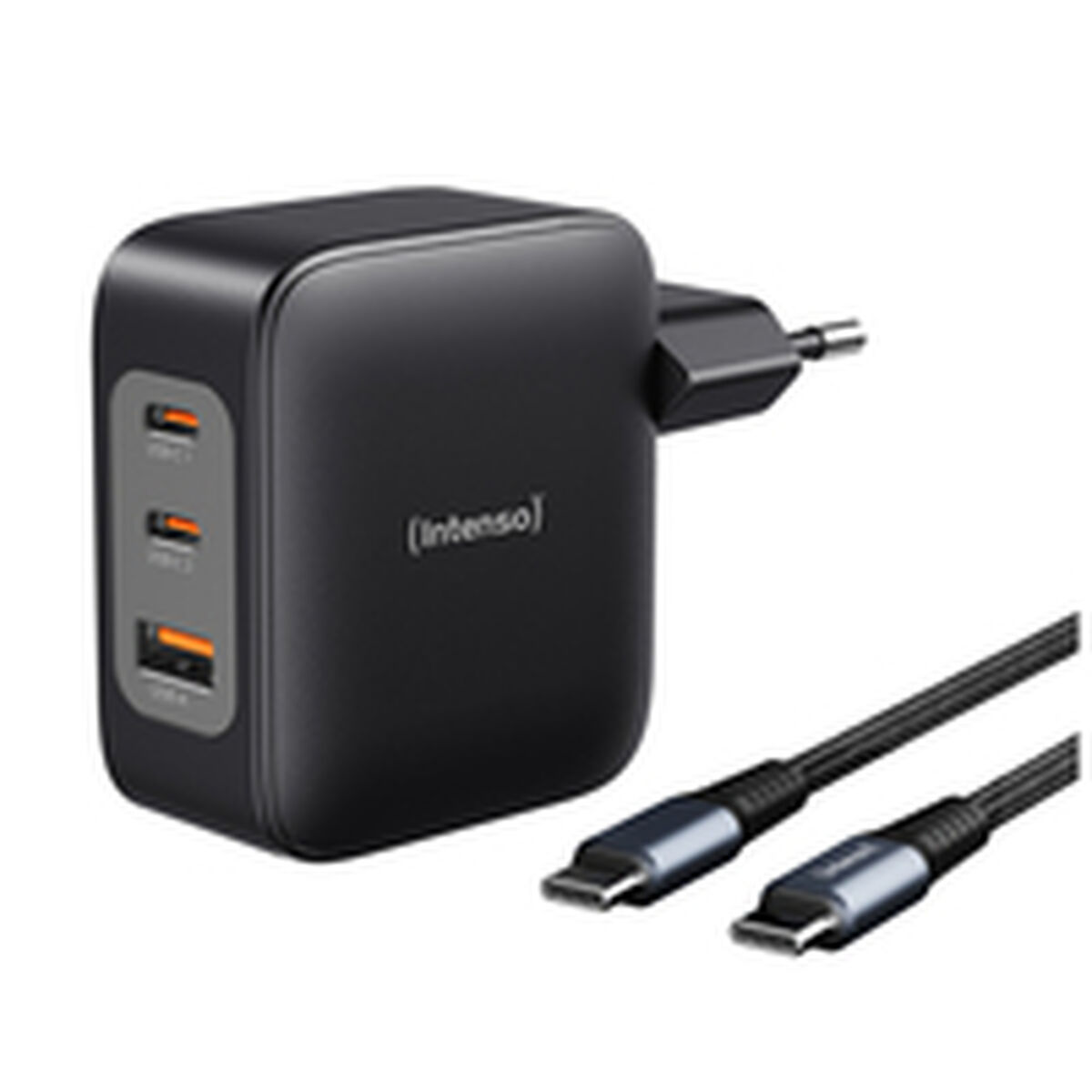 Afbeeldingen van Wall Charger INTENSO GaN W100ACC Black 100 W