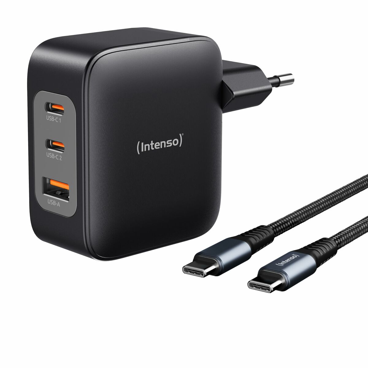 Afbeeldingen van Wall Charger INTENSO GaN W100ACC Black 100 W