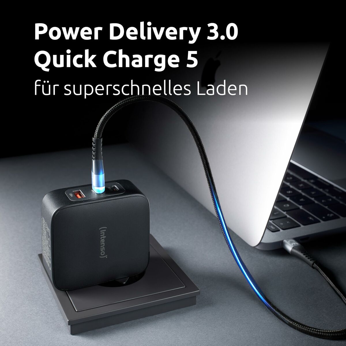 Wall Charger INTENSO GaN W100ACC Black 100 W