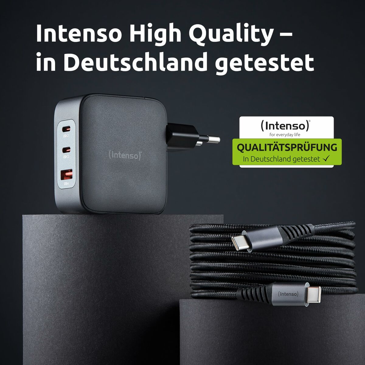 Wall Charger INTENSO GaN W100ACC Black 100 W