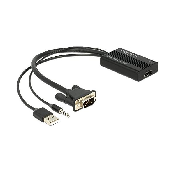 Adaptador VGA a HDMI con Audio DELOCK 62597 3-pin USB A