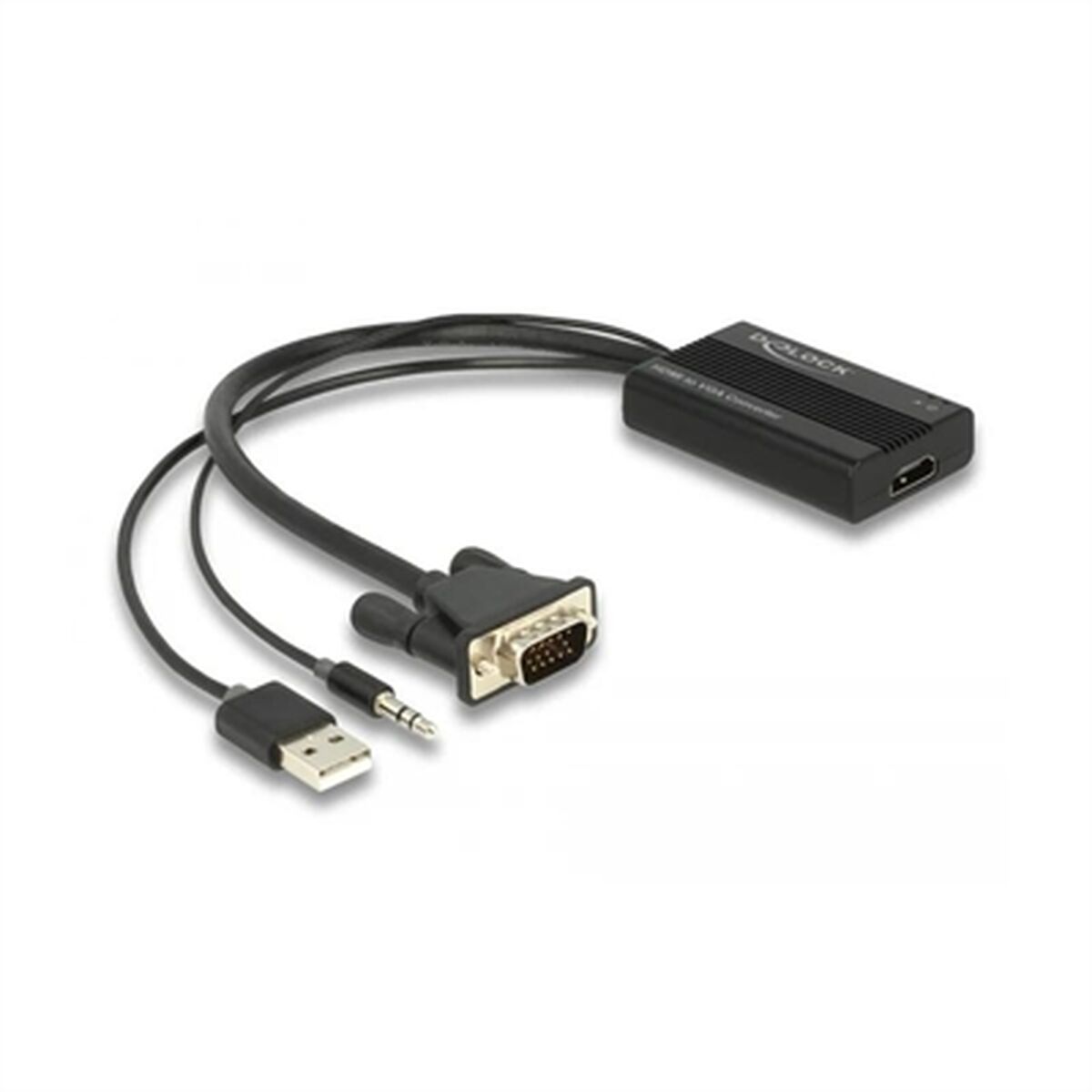 Adaptateur HDMI vers VGA avec Audio DELOCK 64172 Noir 25 cm
