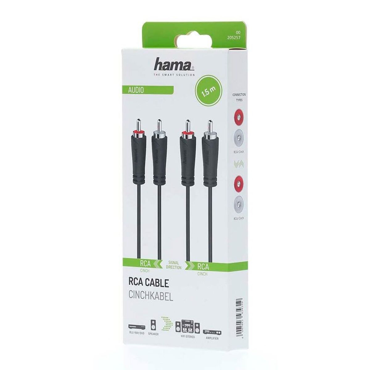 Afbeeldingen van 2 x RCA Cable Hama 00205257 1,5 m