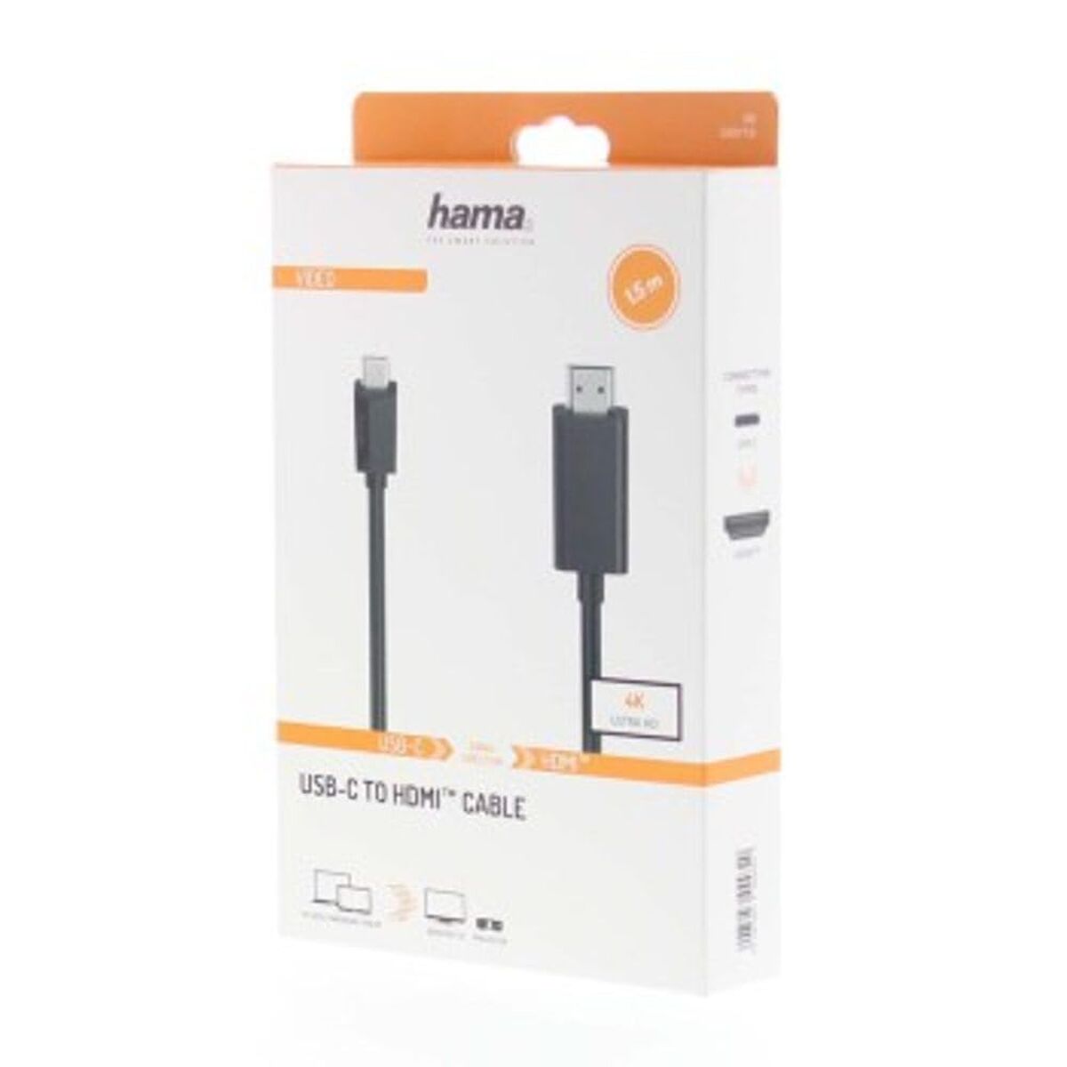 Image de USB-C to HDMI Cable Hama 00200718 1 m Black
