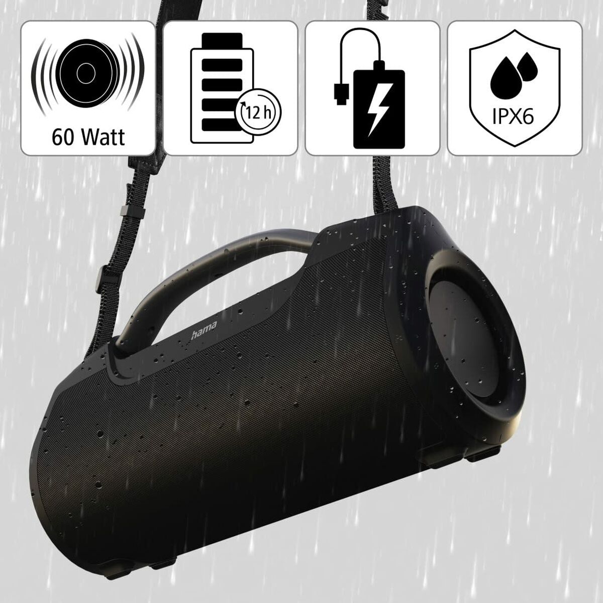 Afbeeldingen van Portable Bluetooth Speakers Hama 00188217 Black 60 W