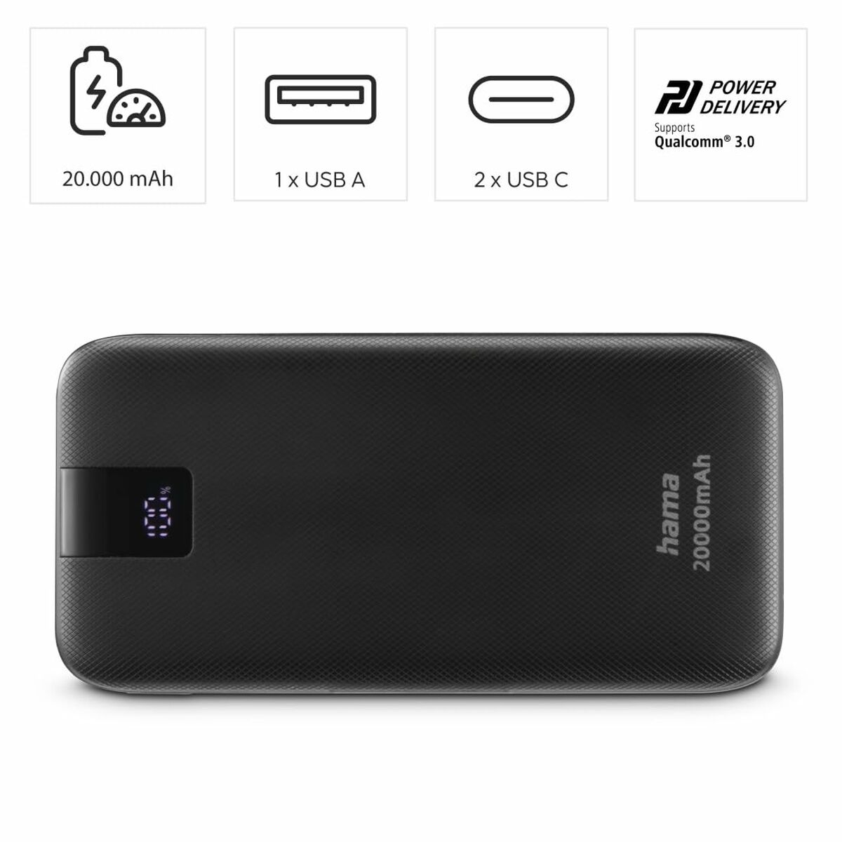 Afbeeldingen van Laptop Battery Hama 00201719 Anthracite 20000 mAh