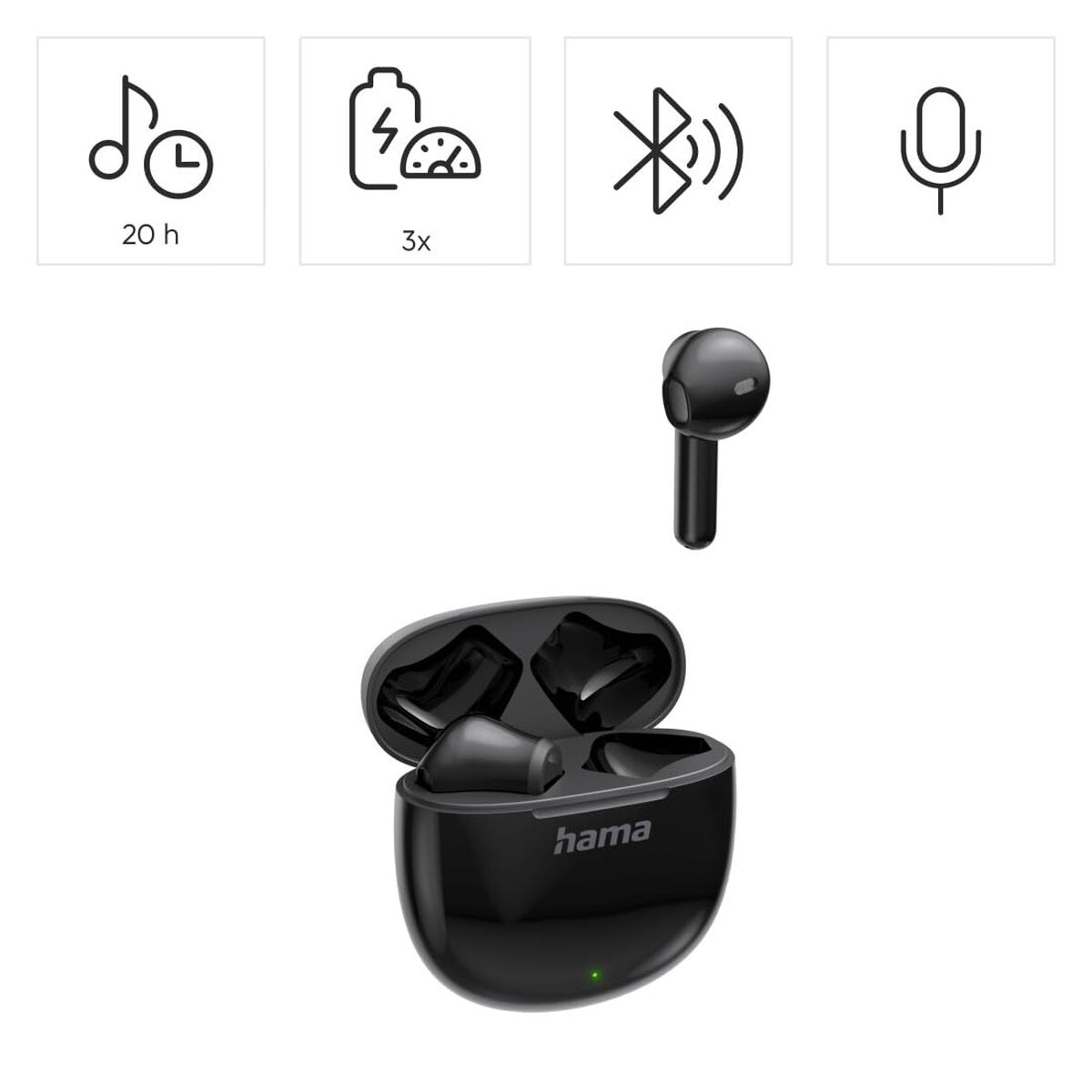 Picture of Wireless Earphones with Charging Case Hama 00221773 Black