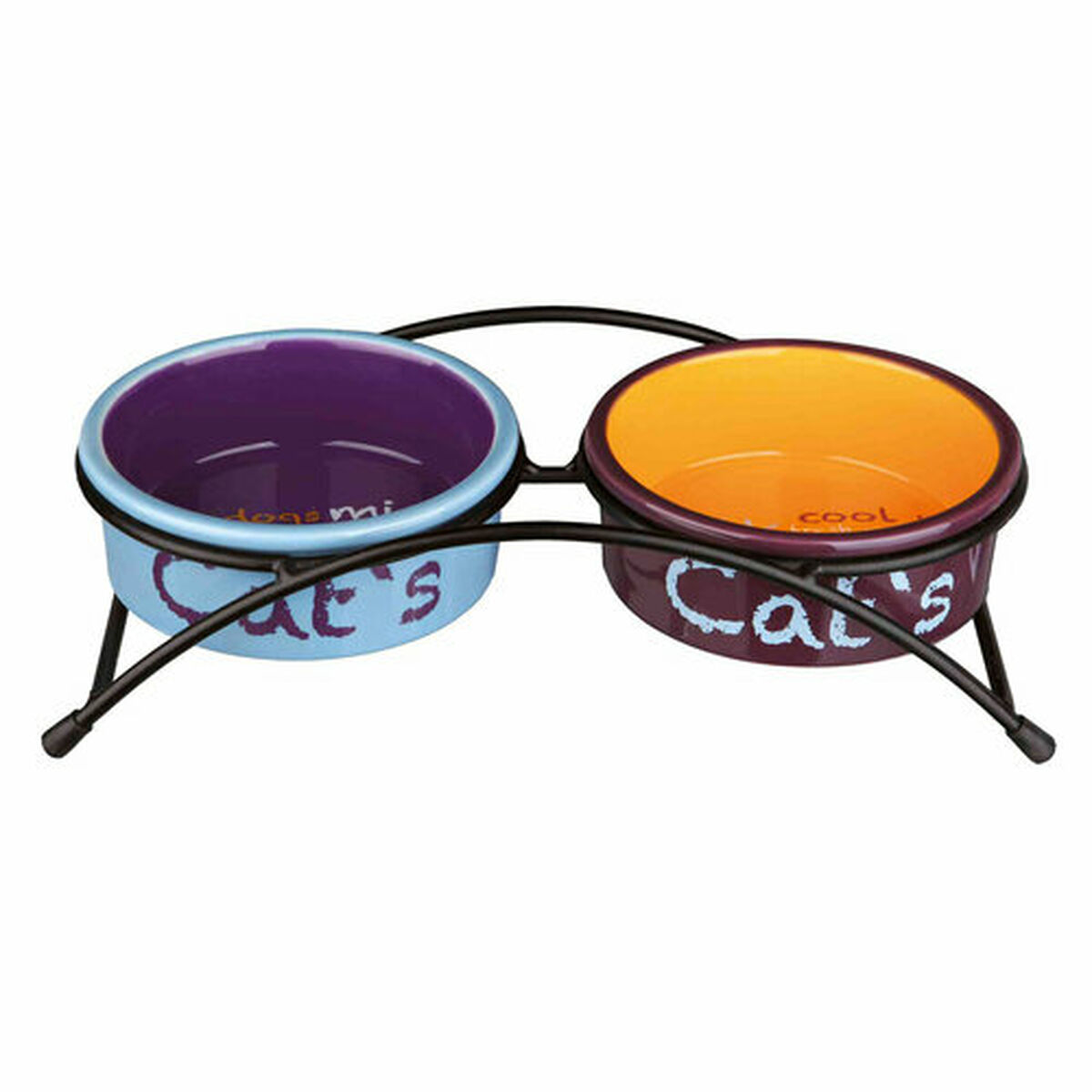 Cat Feeder Trixie Eat on Feet Orange Light Blue Lilac Ceramic Iron Ø 12 cm (2 Units), view 2