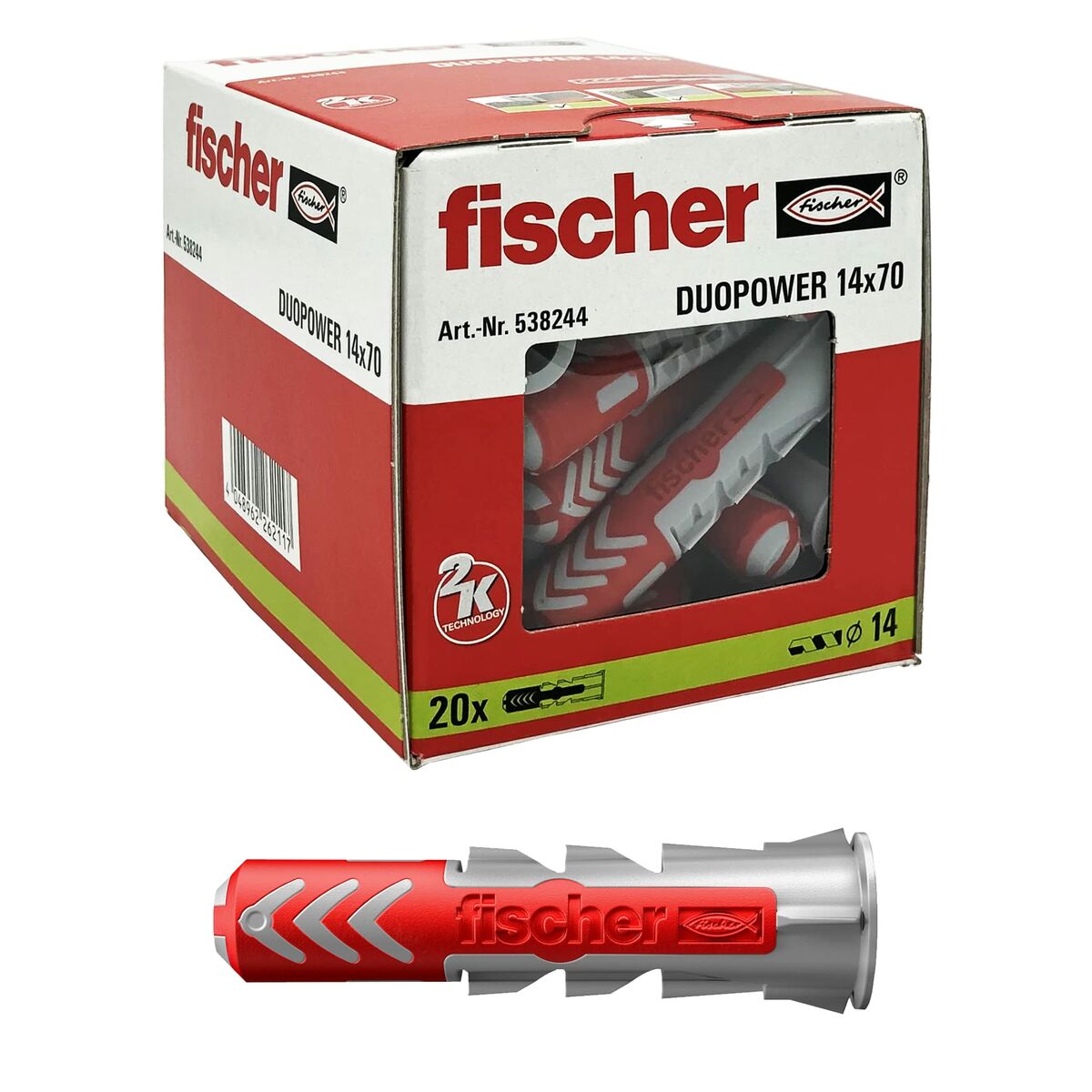 Image secondaire de Crampons Fischer DuoPower 538244 Ø 14 x 70 mm Nylon (20 Unités)