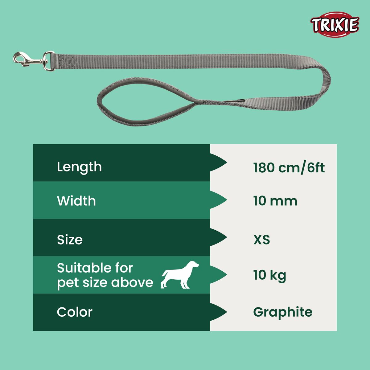 Dog Lead Trixie Graphite 1,8 m, view 3