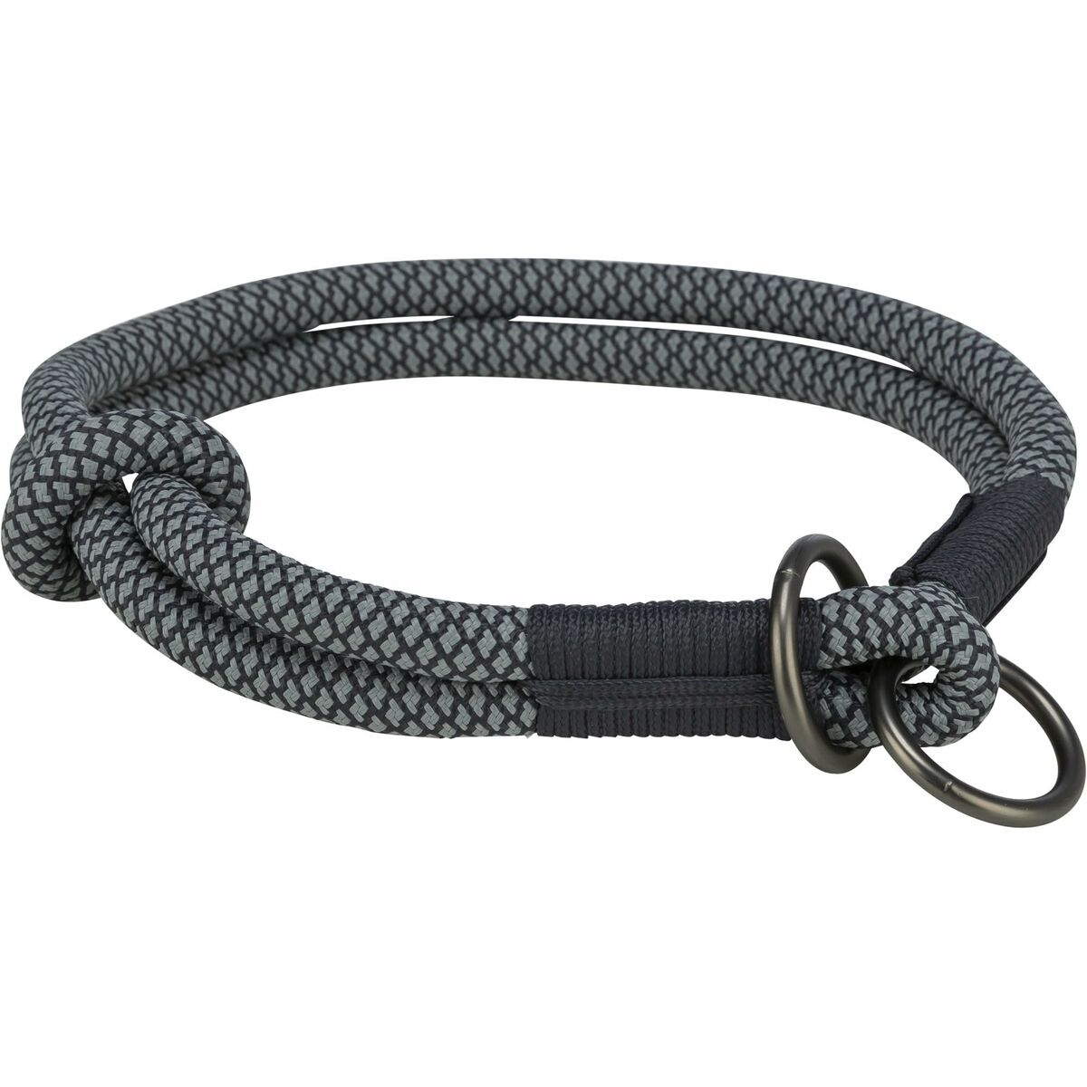 Trainingshalsbanden voor honden Trixie Soft Rope Zwart Grijs L 50 cm