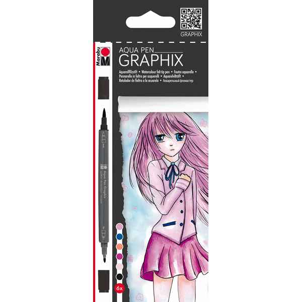 Set of Felt Tip Pens Marabu Make Manga Multicolour (6 pcs) (Refurbished D)