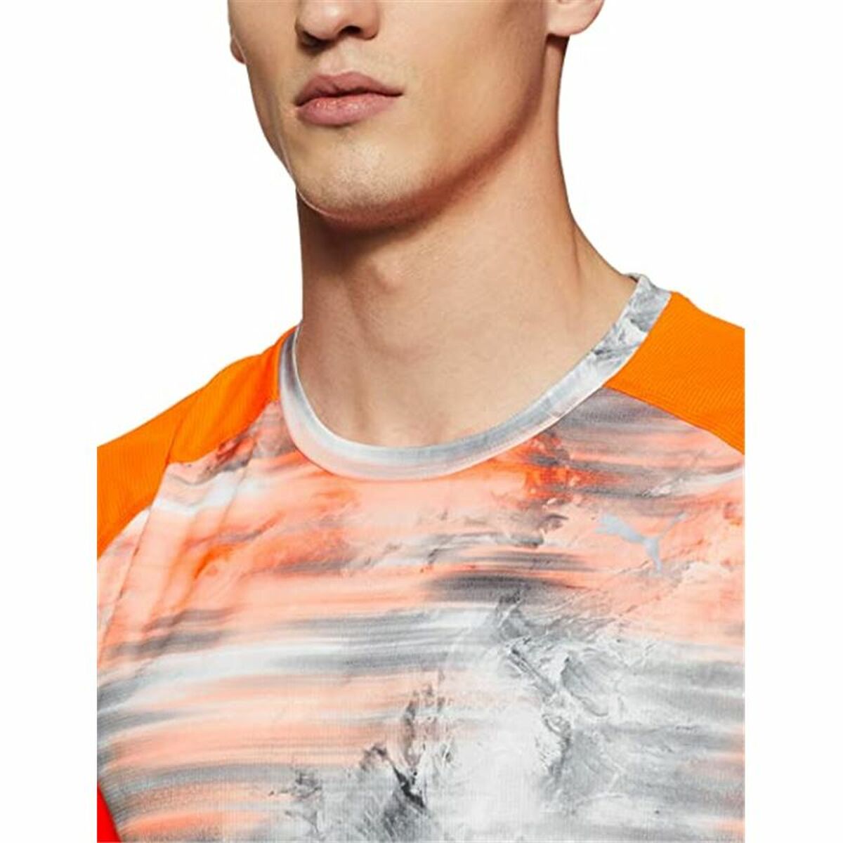 Heren-T-Shirt met Korte Mouwen Graphic Tee Shocking Puma Graphic Tee Shocking Oranje