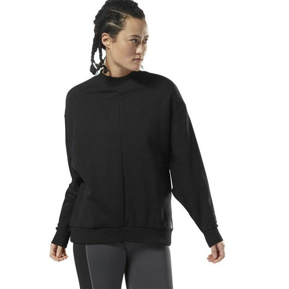 Womens Sweatshirt without Hood Reebok Supply Crew Black