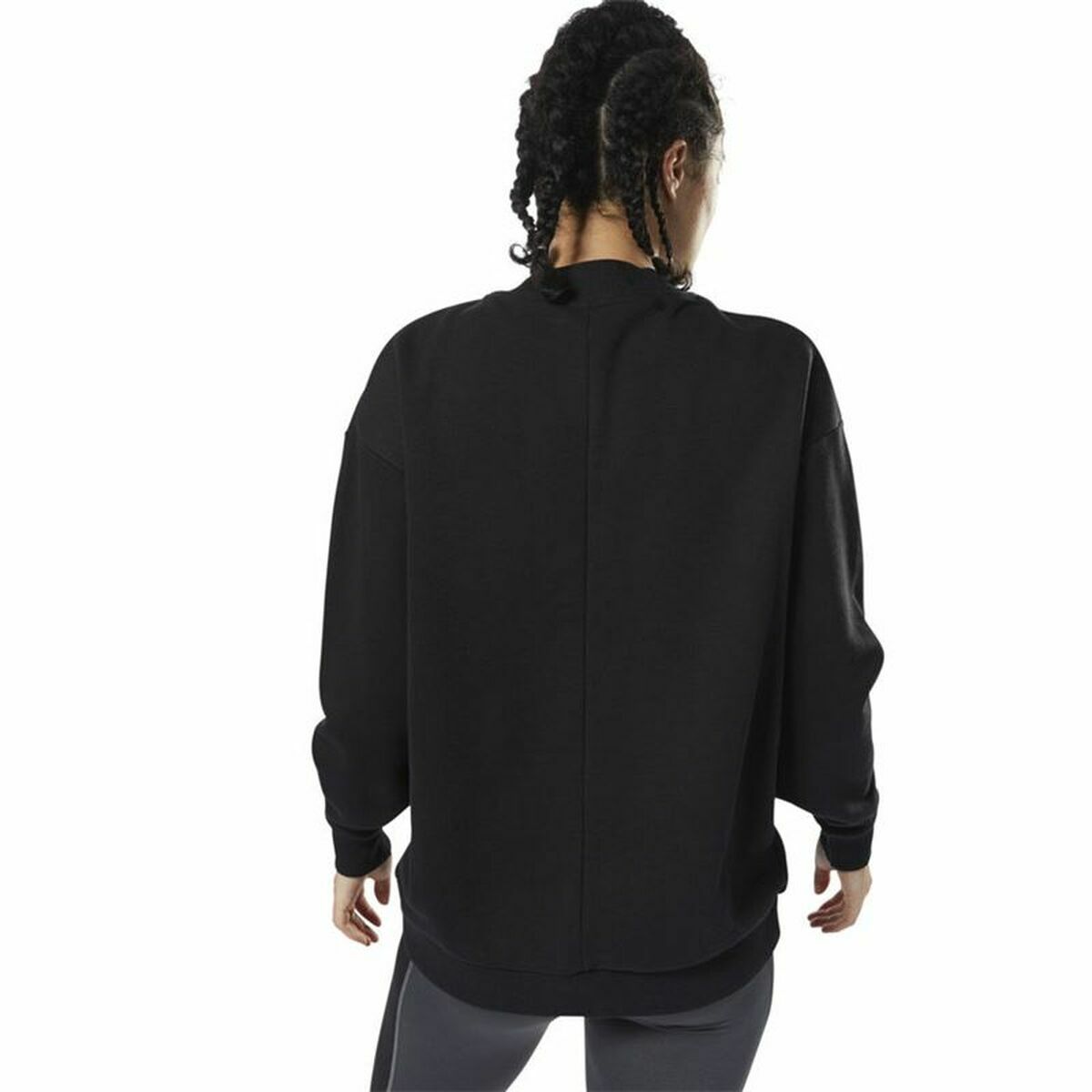 Womens Sweatshirt without Hood Reebok Supply Crew Black