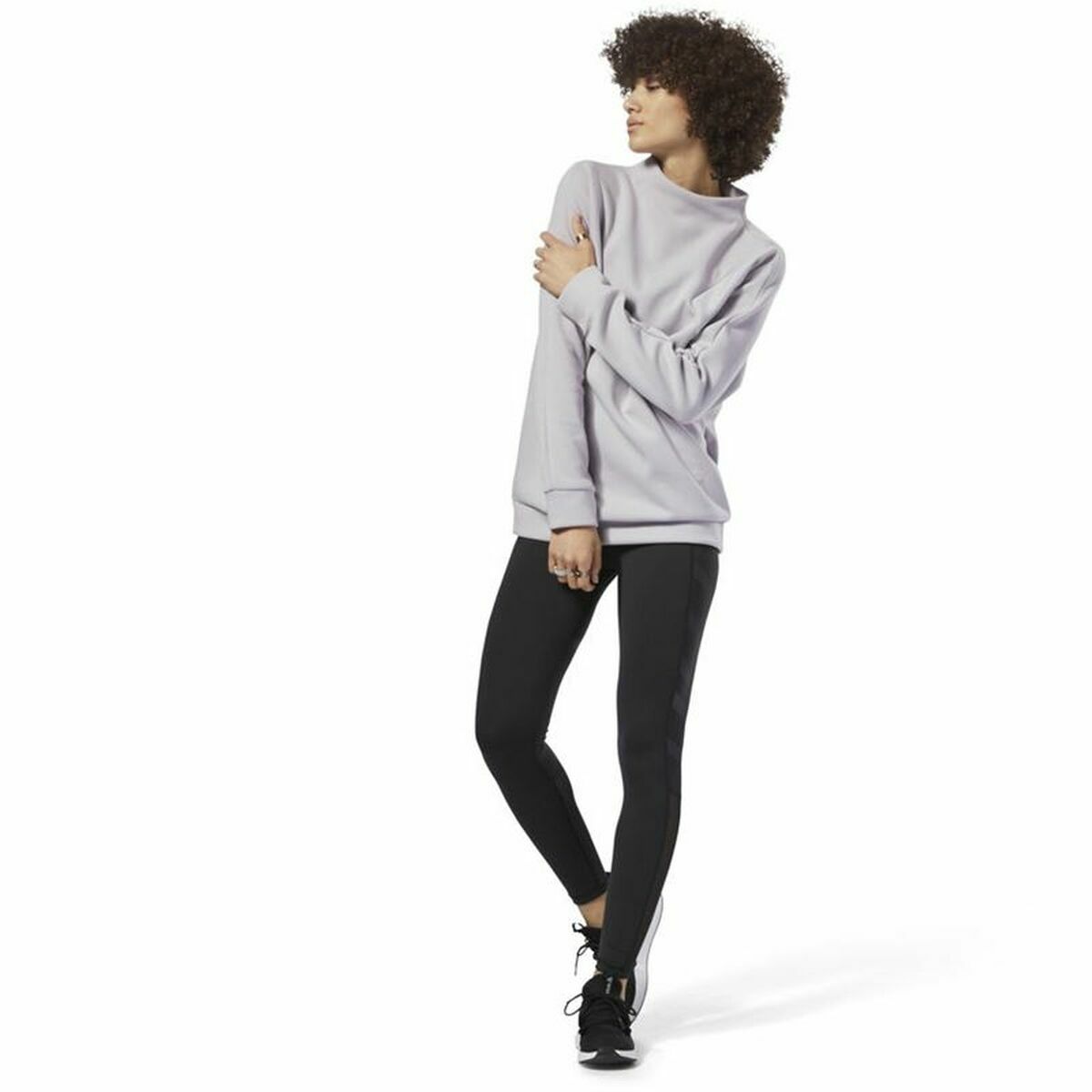 Damessweater zonder Capuchon Reebok Training Supply Crew Lichtgrijs