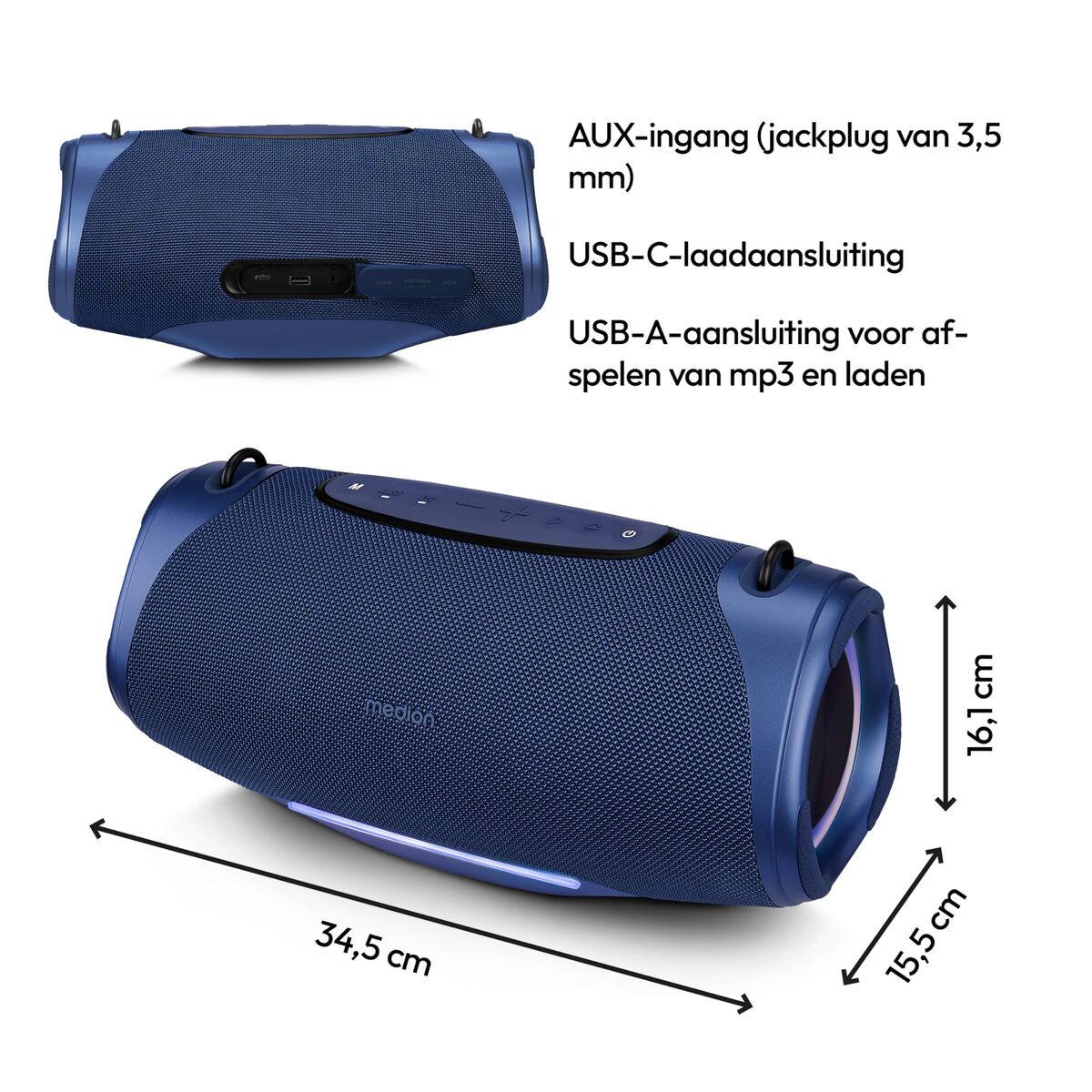 Portable Bluetooth Speakers Medion 50077078 Blue 4 W 50 W