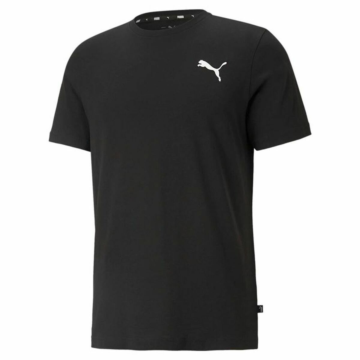 Mens Short Sleeve T-Shirt Puma Essentials Small Logo Black