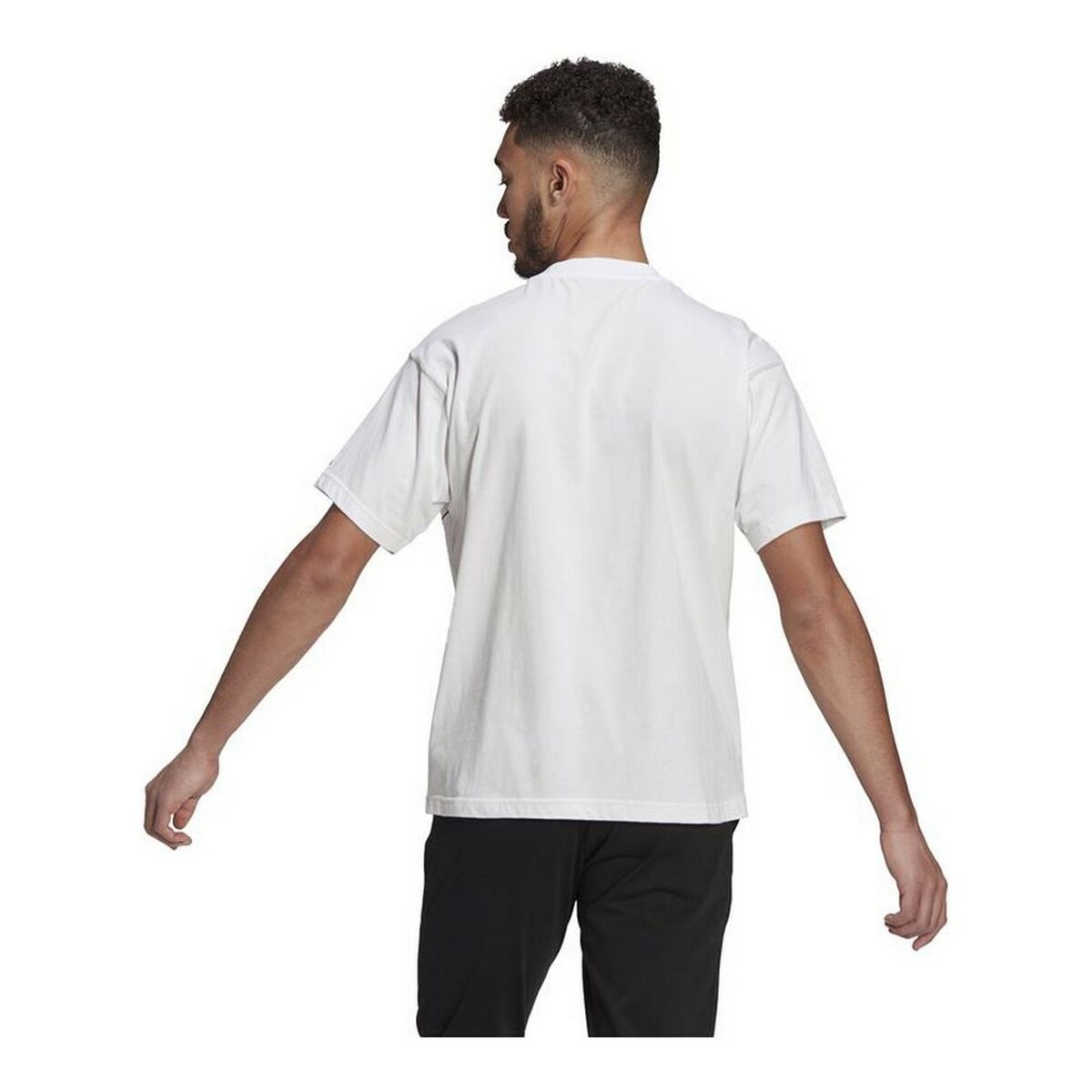 Herren Kurzarm-T-Shirt Adidas Giant Logo Weiß - Thumbnail 6