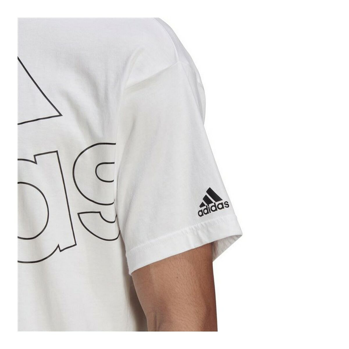 Herren Kurzarm-T-Shirt Adidas Giant Logo Weiß - Thumbnail 7