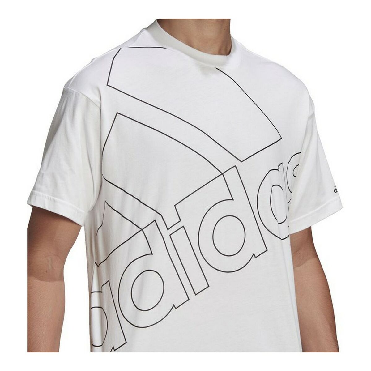Herren Kurzarm-T-Shirt Adidas Giant Logo Weiß - Thumbnail 8