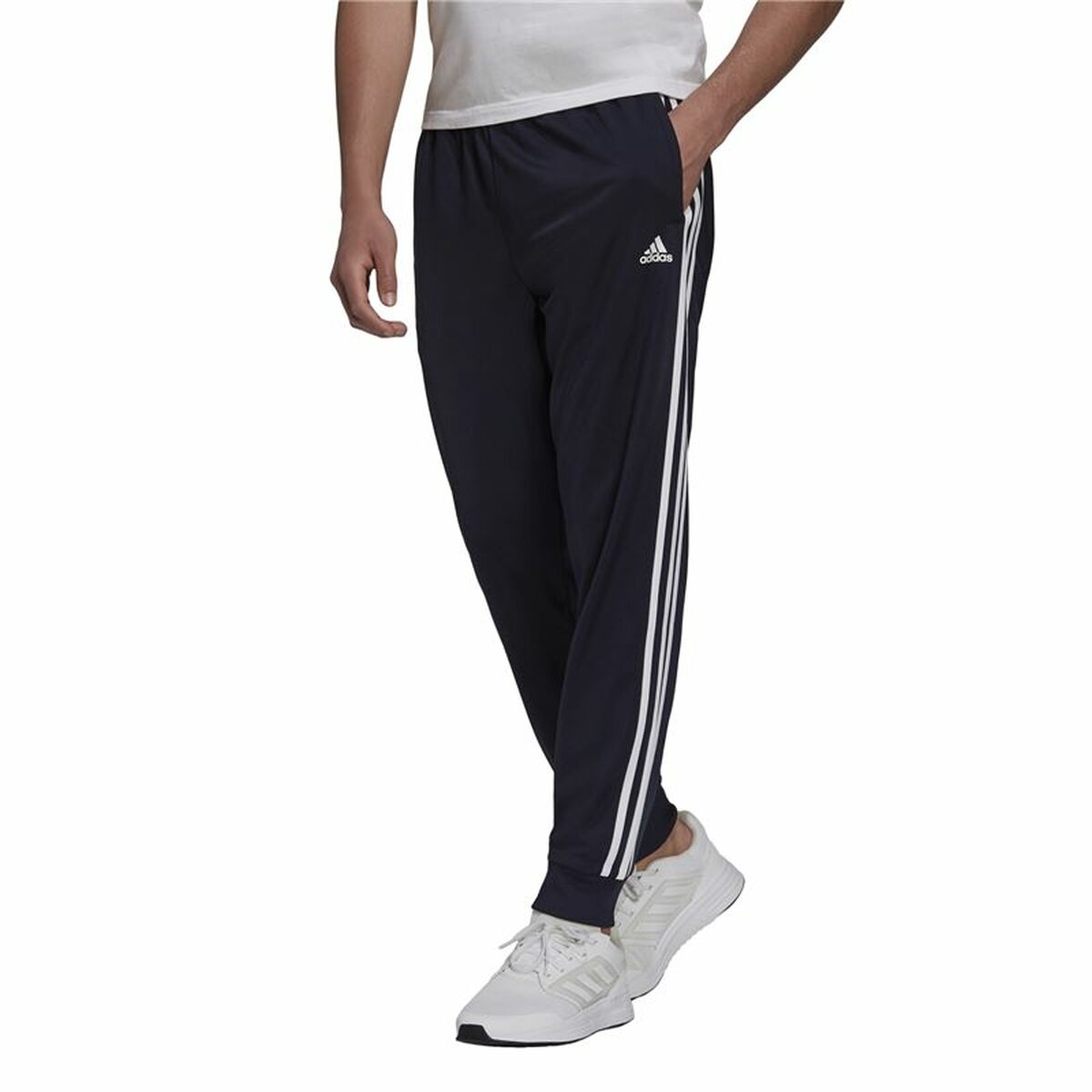 Image secondaire de Pantalon de Survêtement pour Adultes Adidas 3S Jog Tp Tri Bleu foncé