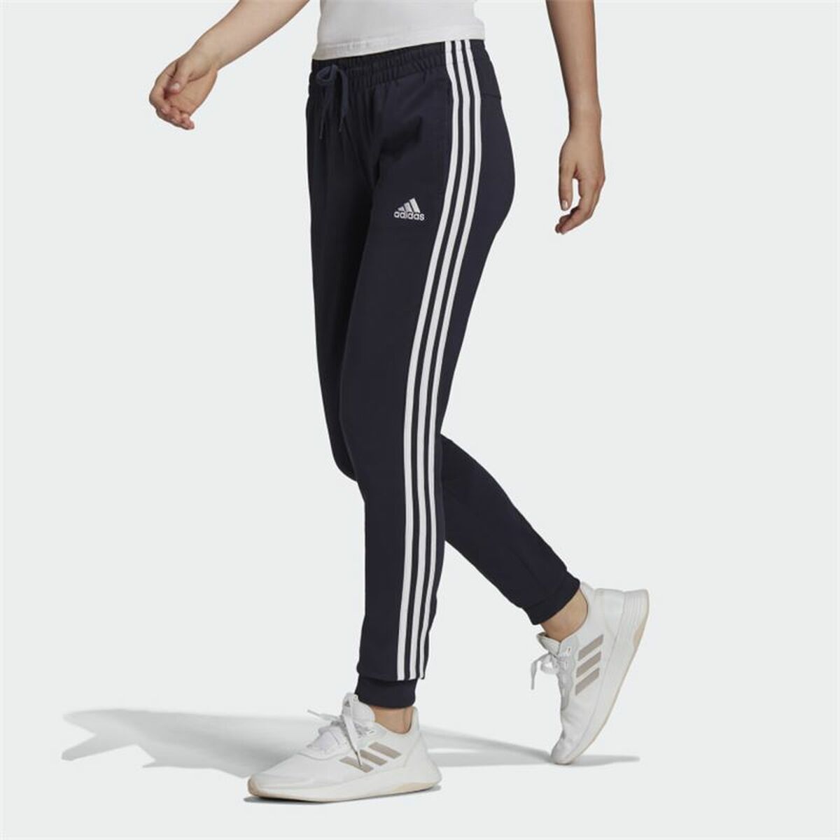 Image secondaire de Pantalon de sport long Adidas Essentials 3 Bandas W Blue marine Femme
