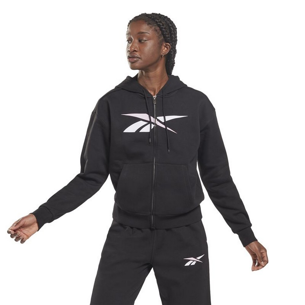 Women's Sports Jacket Reebok Training Essentials Vector Full-Zip Black