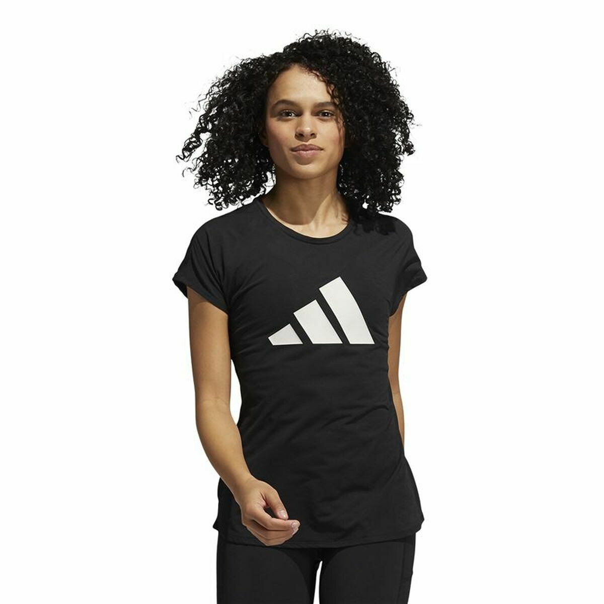 T-shirt à manches courtes femme Adidas Training 3 Bandas Noir