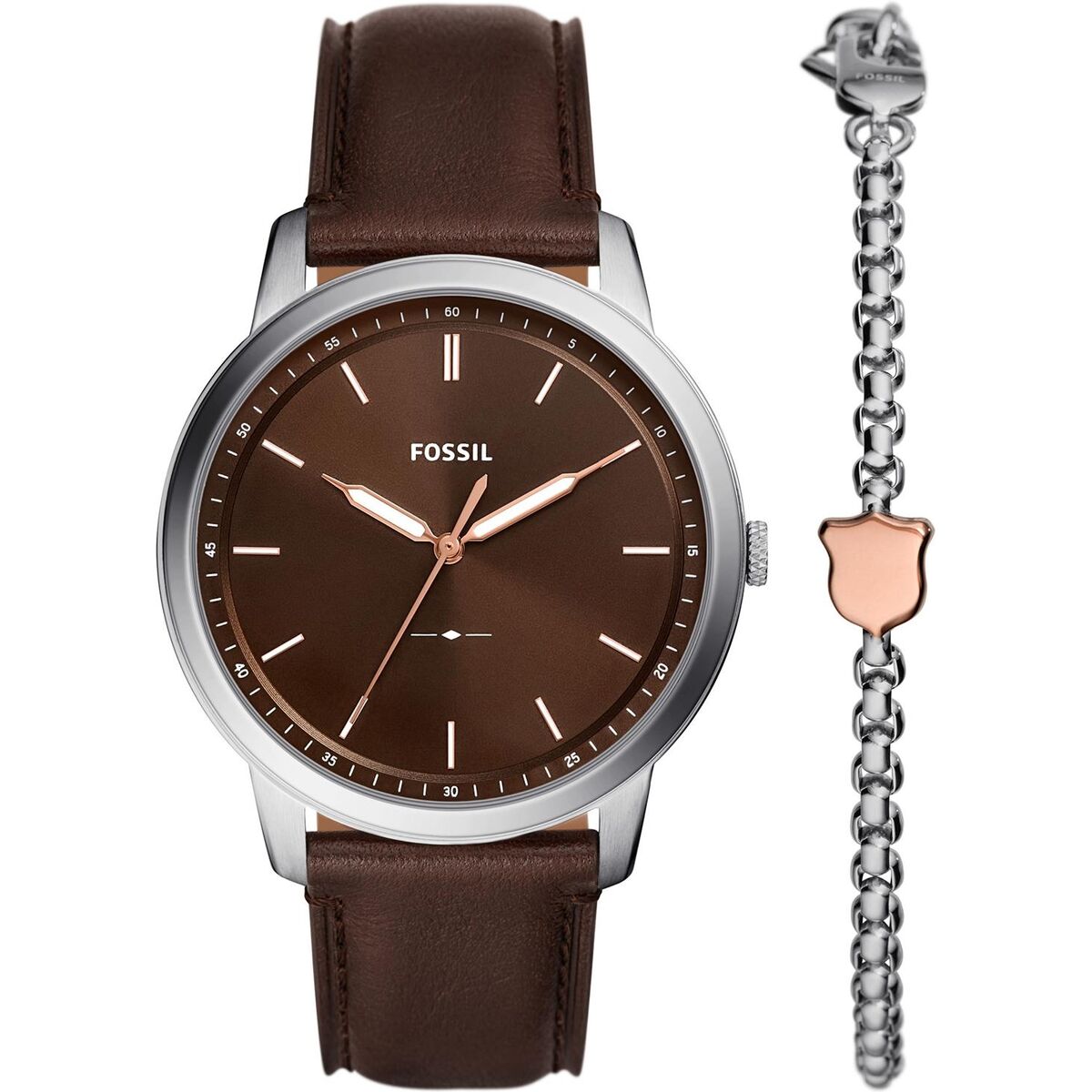 Montre Homme Fossil MINIMALIST SPECIAL PACK Marron (Ø 44 mm)