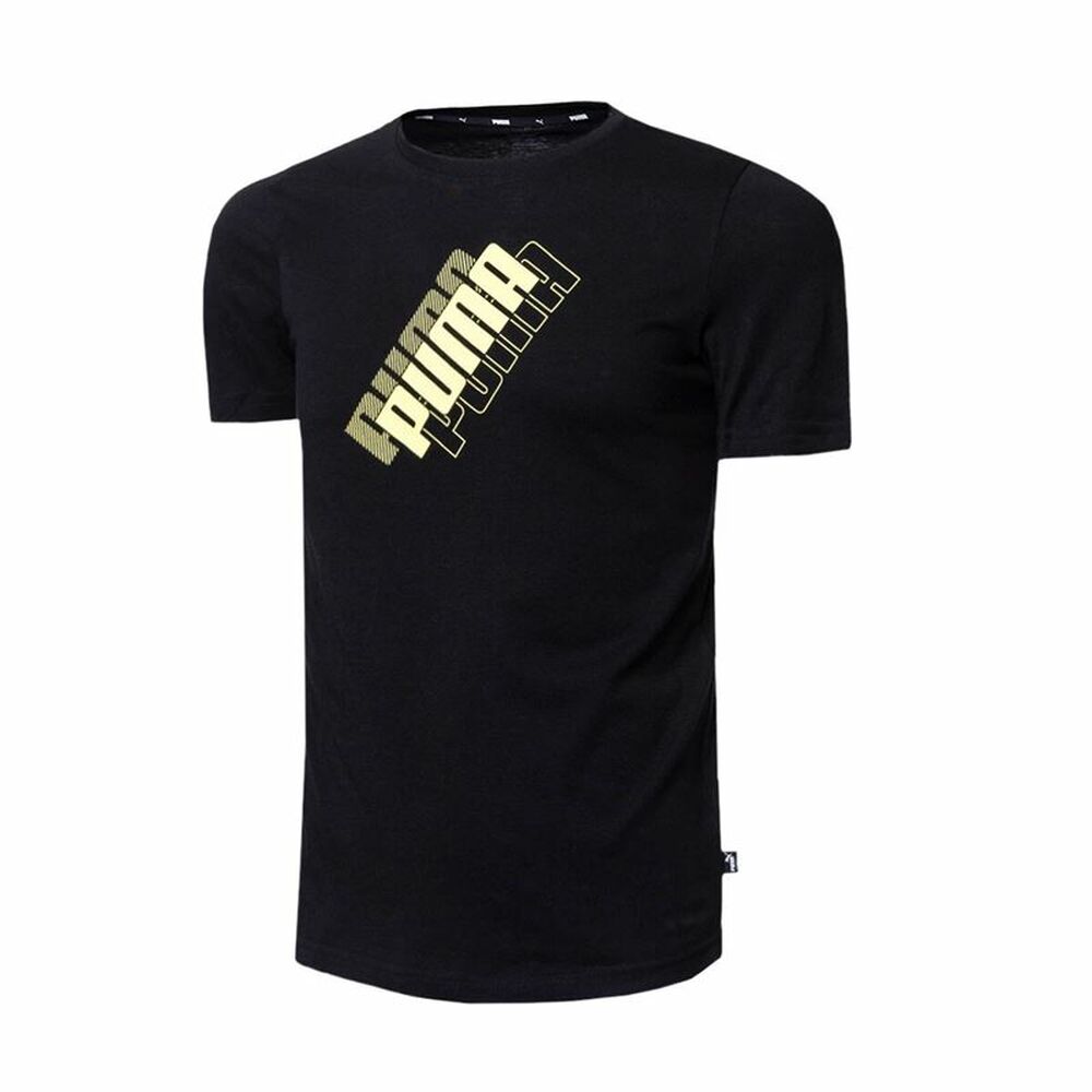 Kinder-T-Shirt met Korte Mouwen Puma Power Logo Zwart