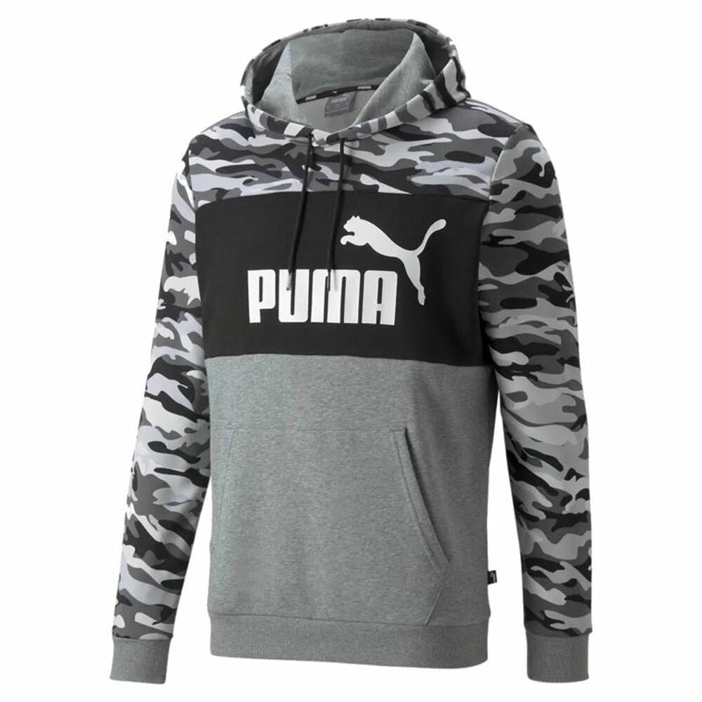 Herenhoodie Puma Essentials+ Camo Donker grijs