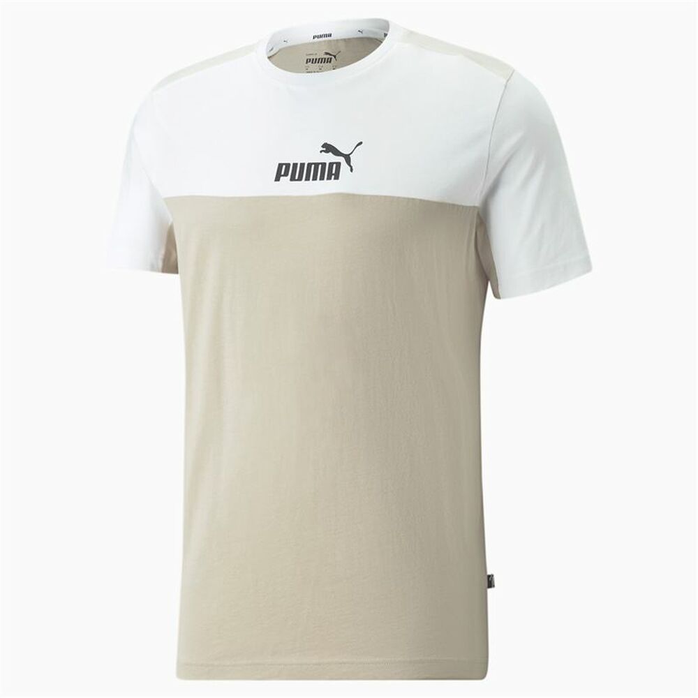 Men’s Short Sleeve T-Shirt Puma Essential+ Block Beige