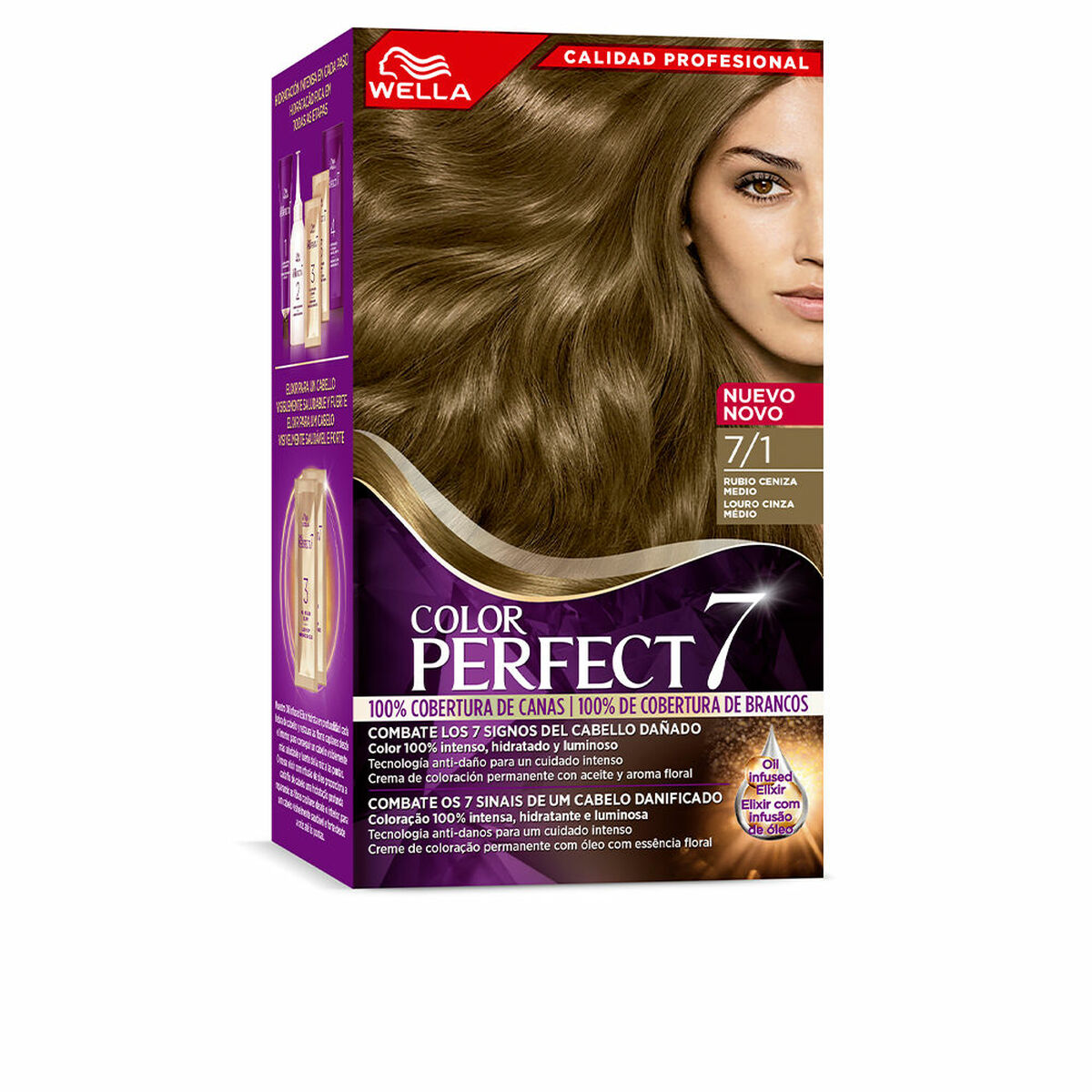 Permanent Dye Wella Color Perfect 7 Nº 7/1 Grey Hair Ash Blonde 60 ml
