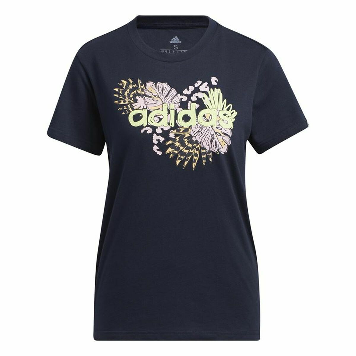 T-shirt à manches courtes femme Adidas Farm Print Graphic Bleu foncé