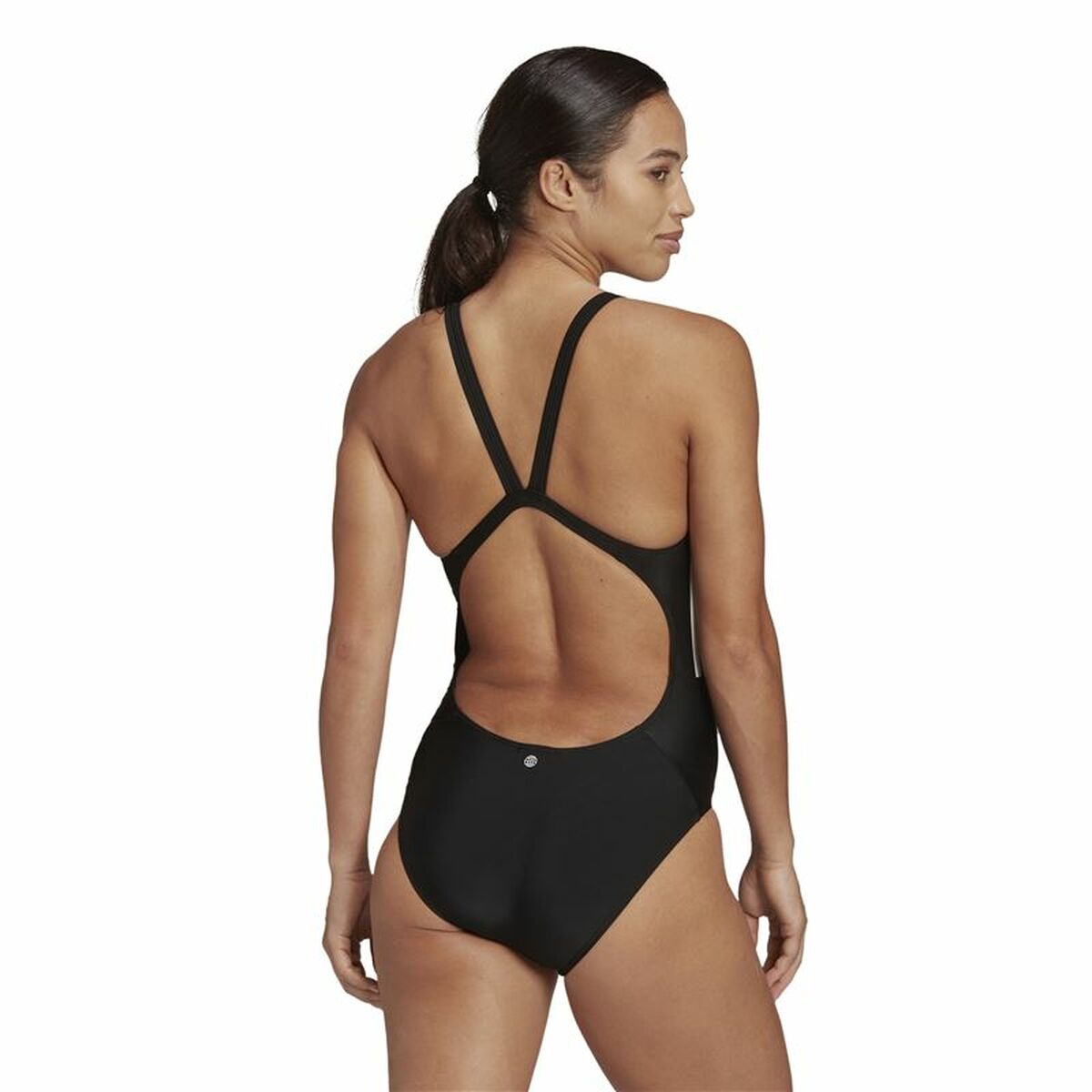 Womenâs Bathing Costume Adidas 3S Mid Suit Black