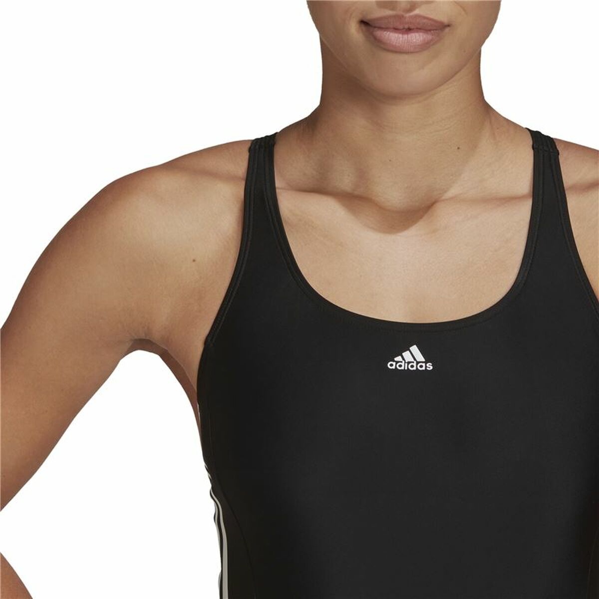 Womenâs Bathing Costume Adidas 3S Mid Suit Black