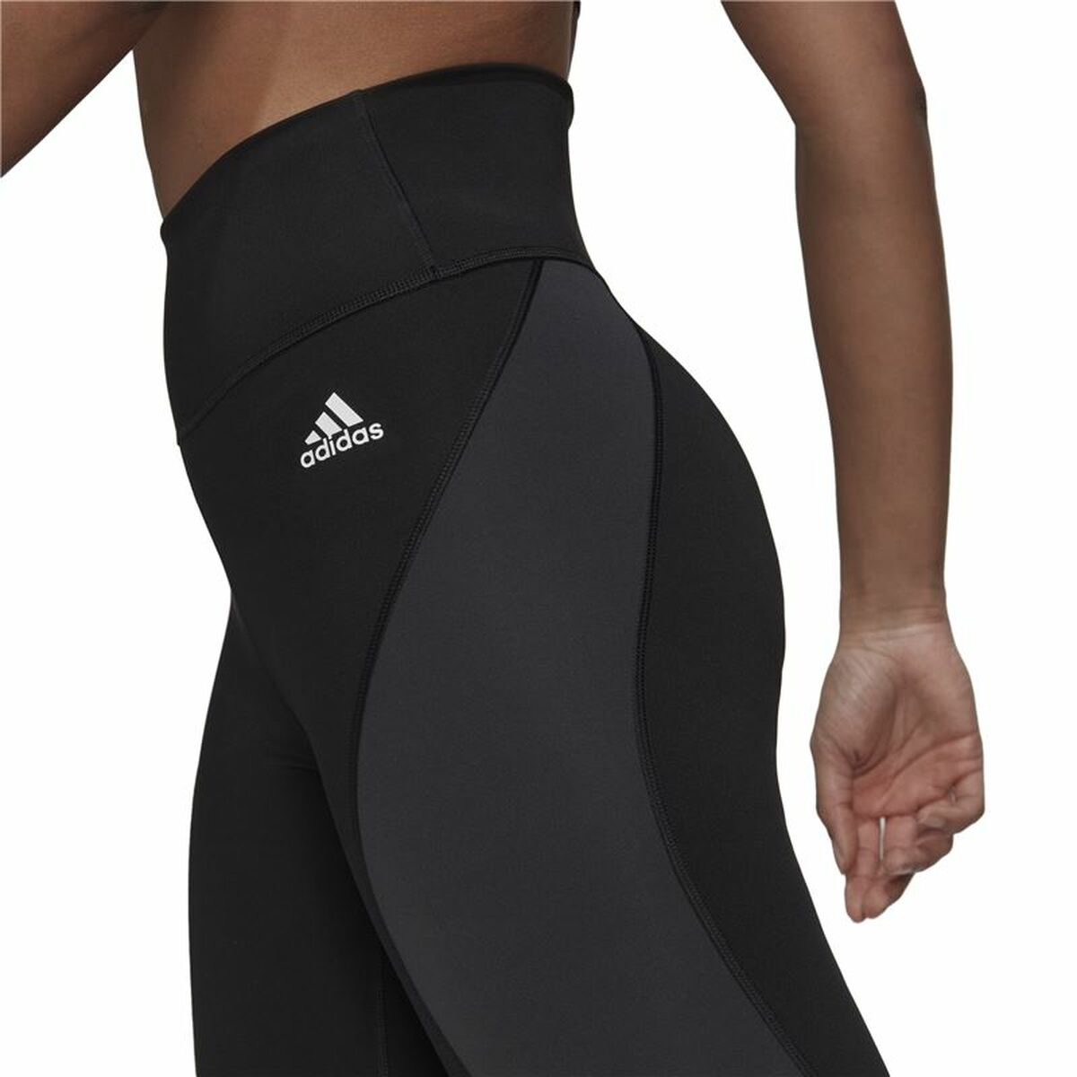Sportleggings voor Dames Adidas 7/8 Essentials Hiit Colorblock Zwart