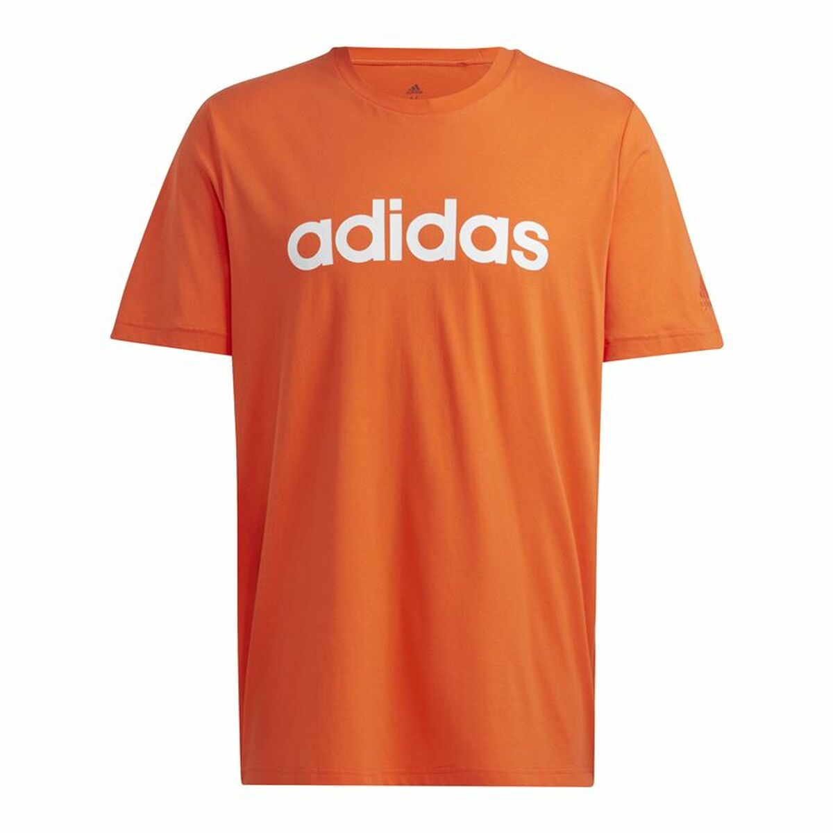 T-shirt à manches courtes homme Adidas  Essentials Embroidered Linear Orange
