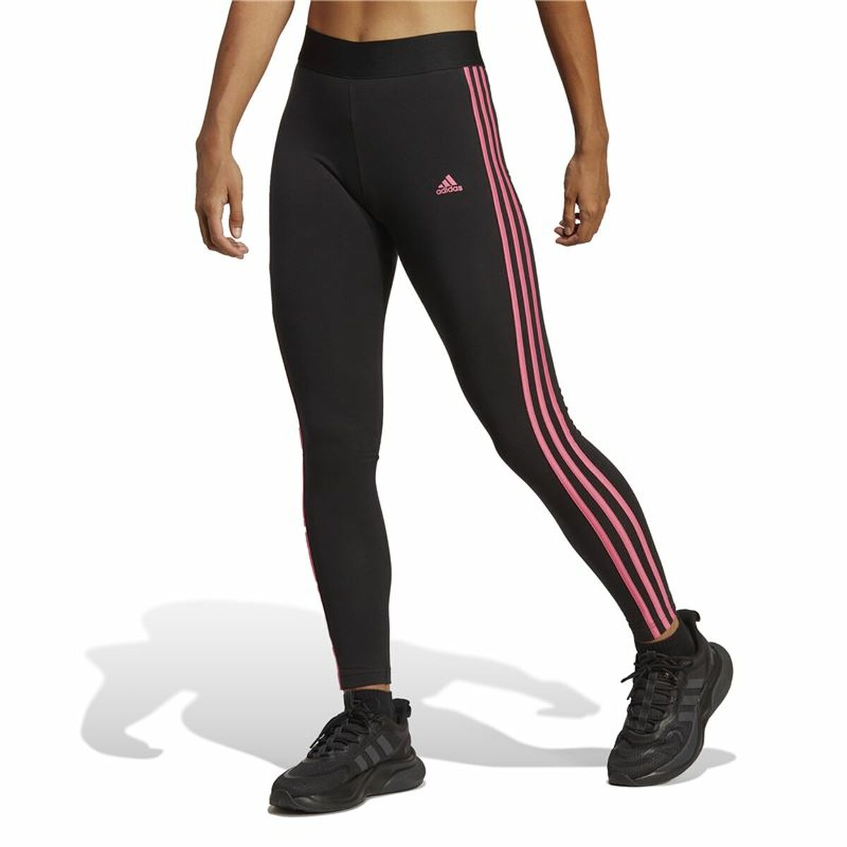 Image secondaire de Leggings de Sport pour Femmes Adidas 3 Stripes Noir